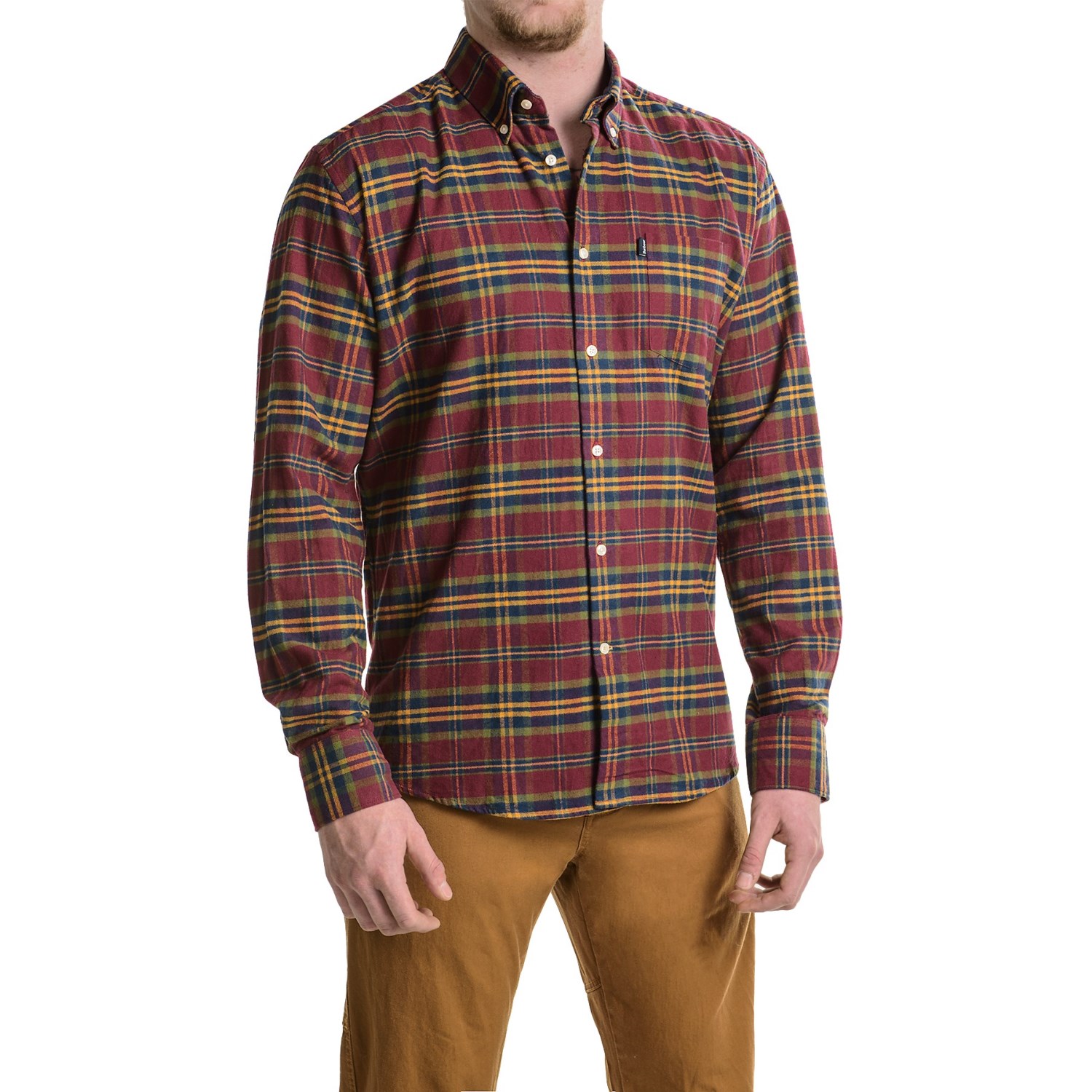 Barbour Collared Cotton Shirt with Pocket - Long Sleeve (For Men)