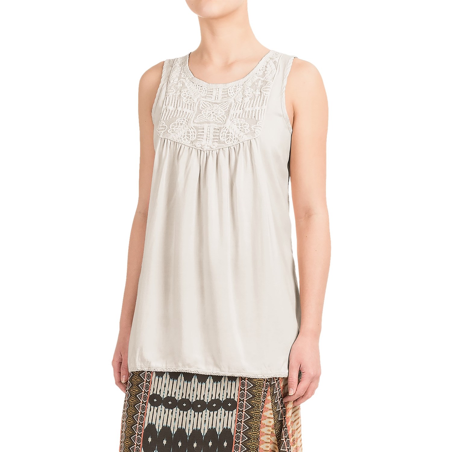 dylan Crochet-Panel Tank Top (For Women)