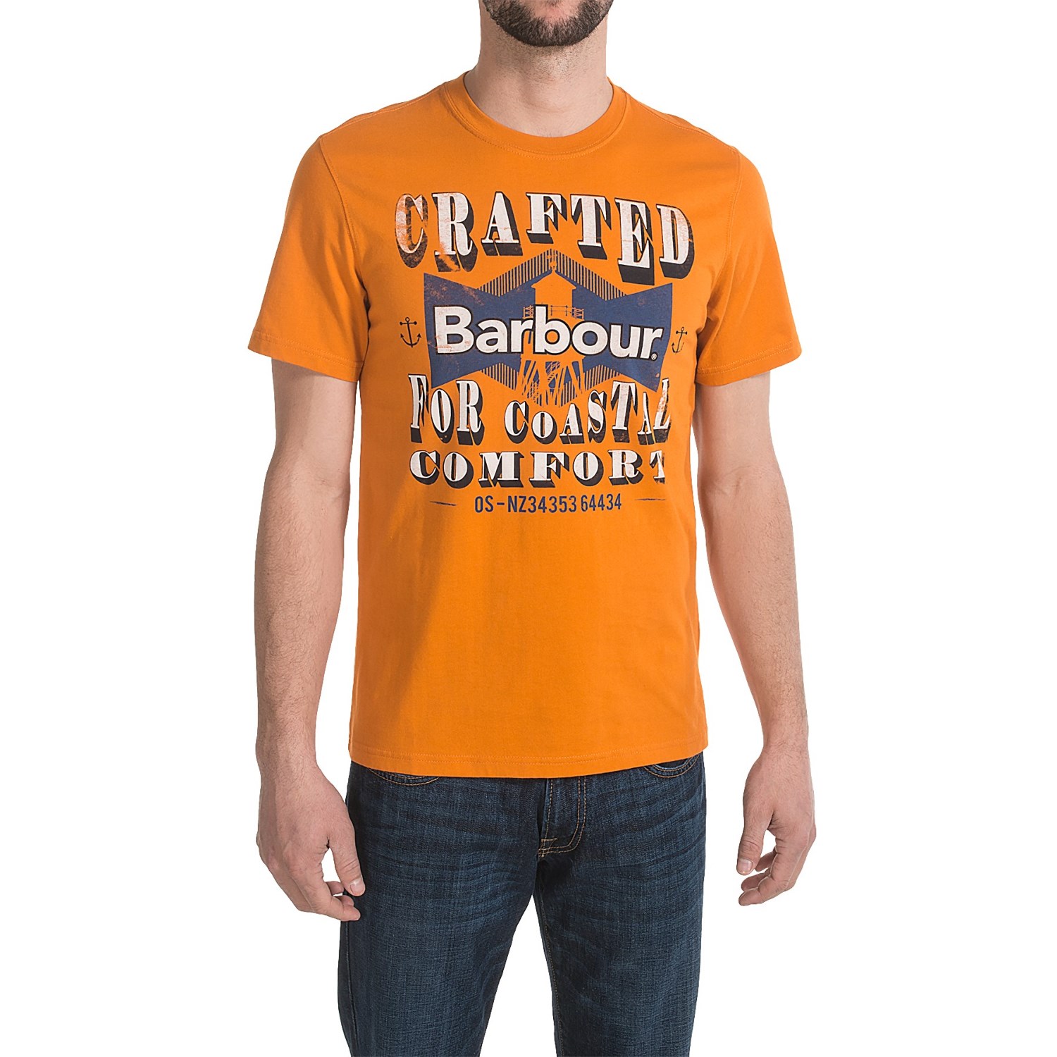 Barbour Printed Cotton Knit T-Shirt - Short Sleeve (For Men)