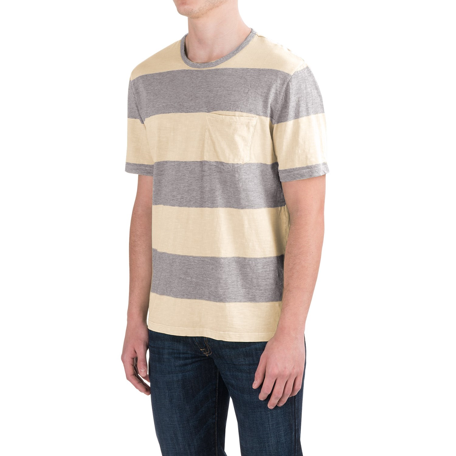 True Grit Heathered Wide Stripe T-Shirt - Short Sleeve (For Men)