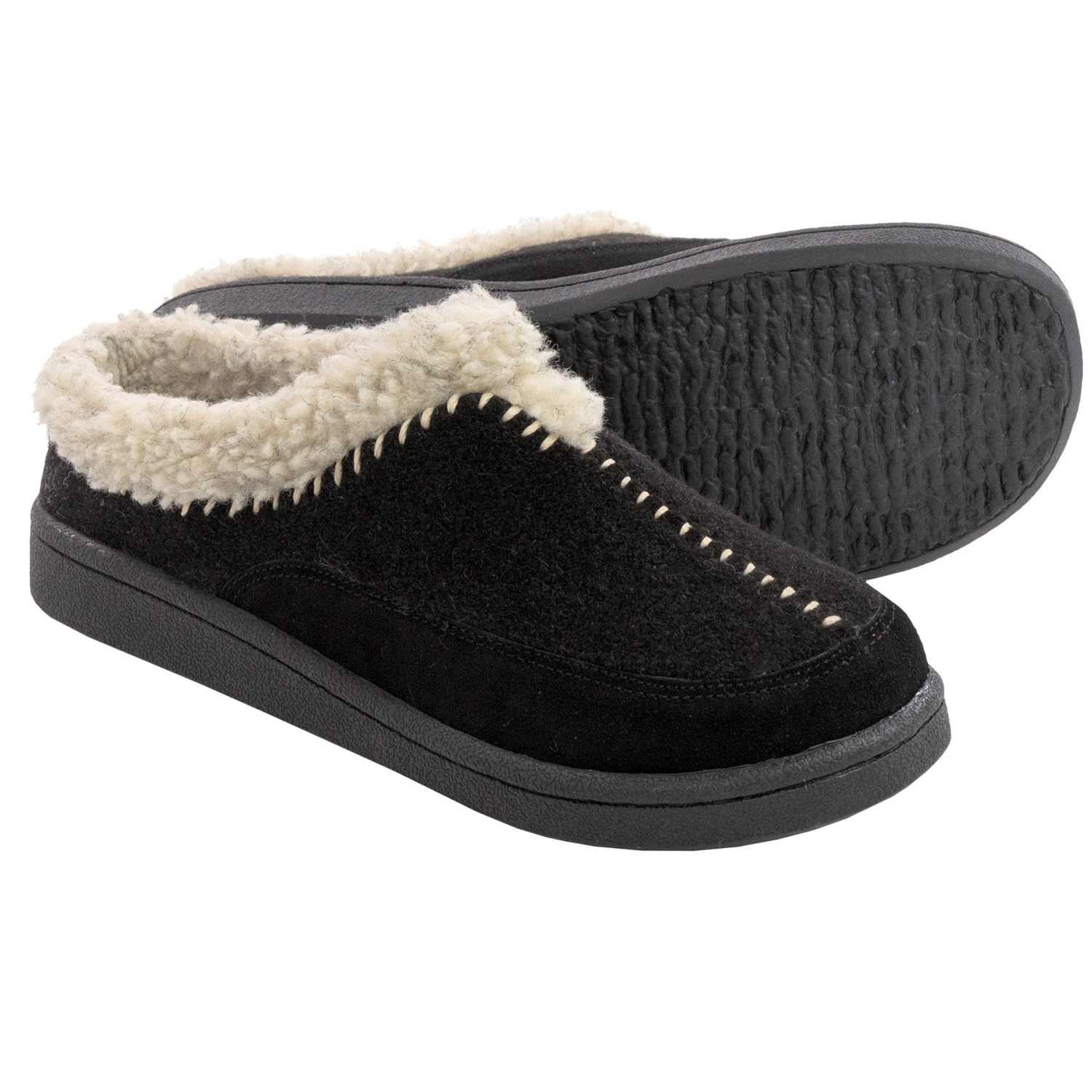 Clarks Whipstitch Clog Slippers - Fleece Lined (For Women)