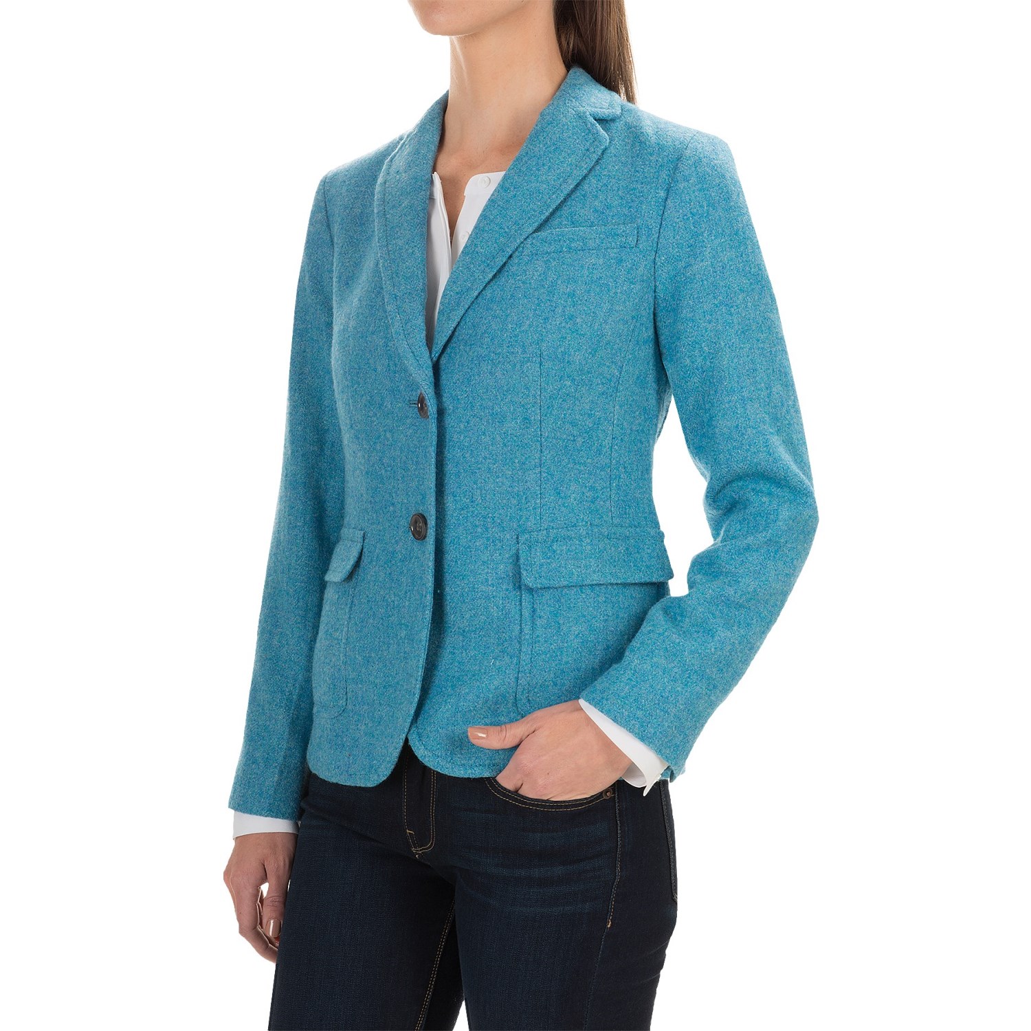 Herringbone Wool Blend Blazer (For Women)