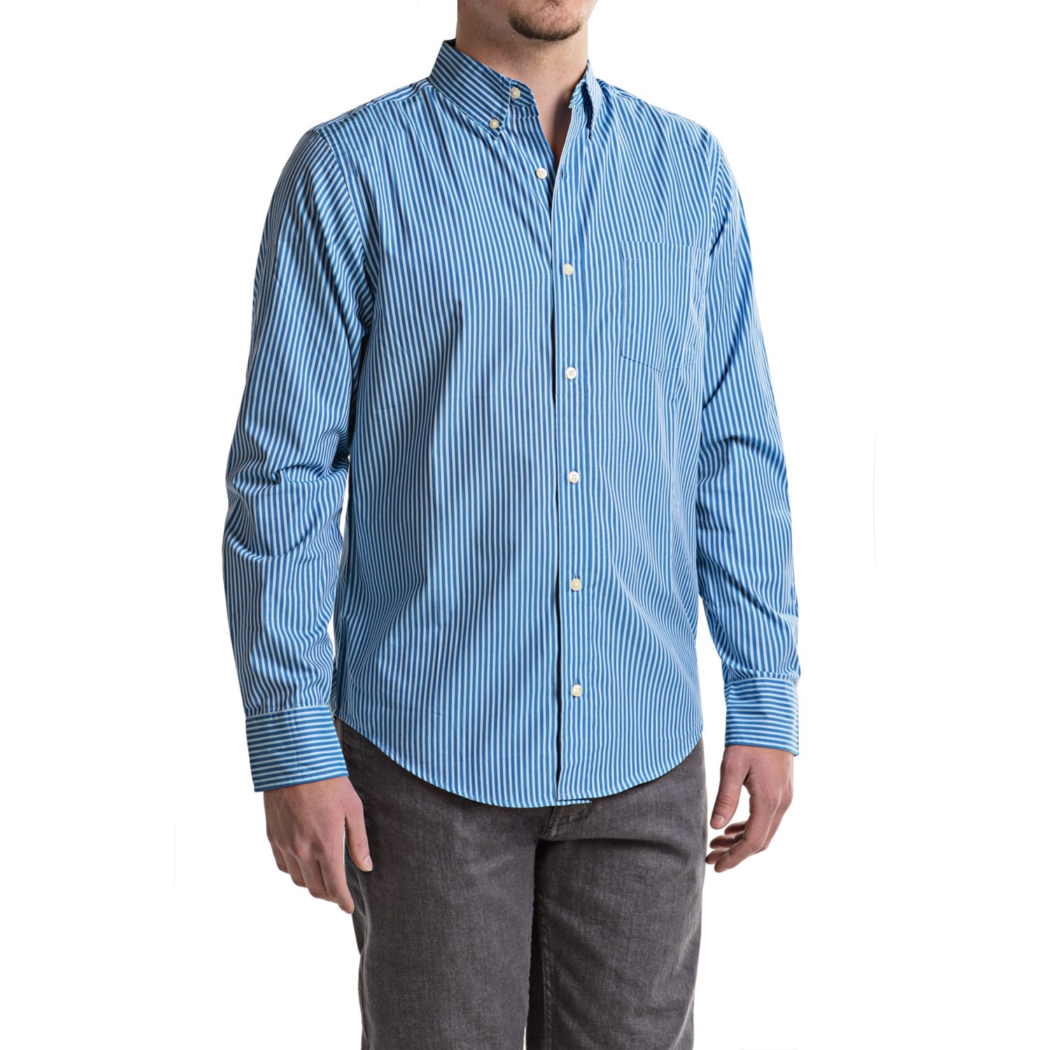 Reed Edward Striped Woven Shirt - Long Sleeve (For Men)