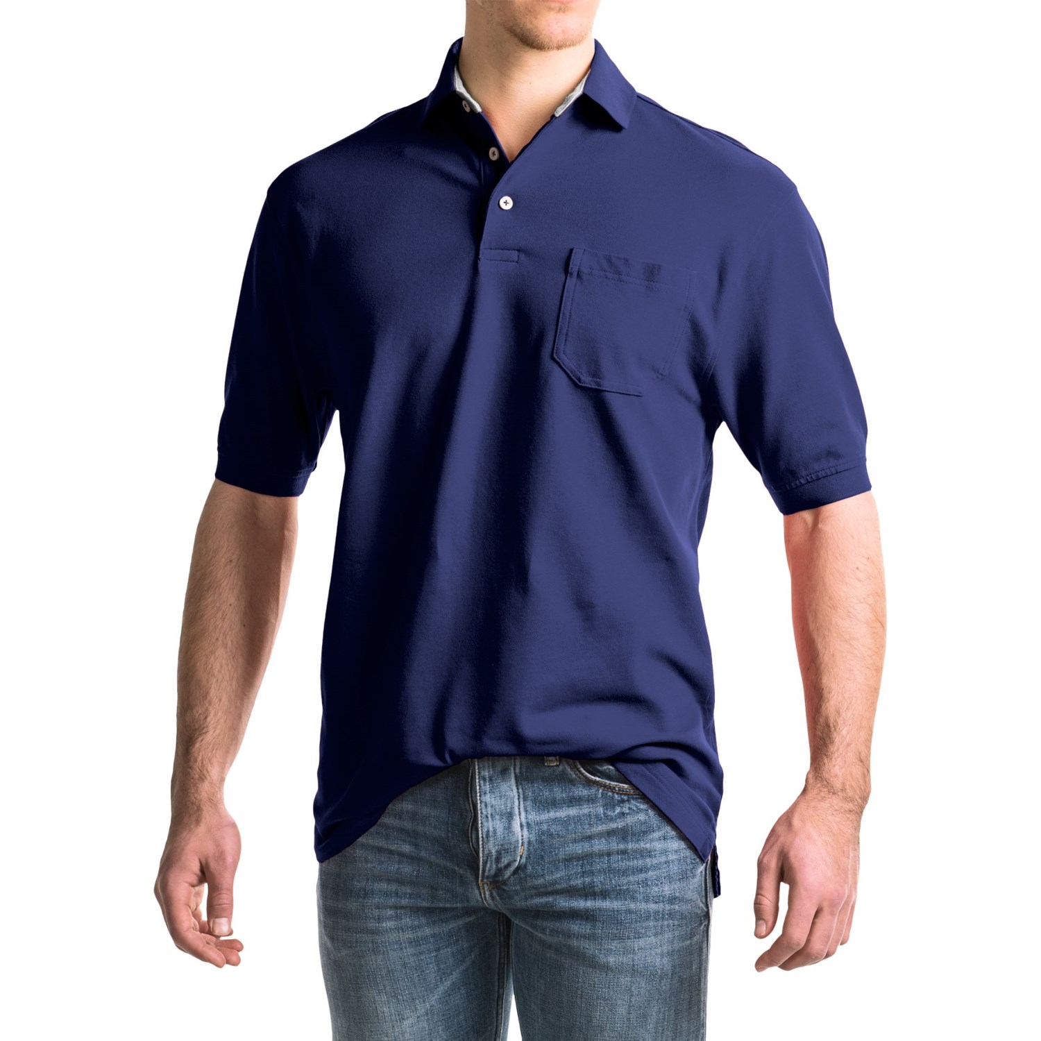 Viyella Stretch Pique Polo Shirt - Short Sleeve (For Men)