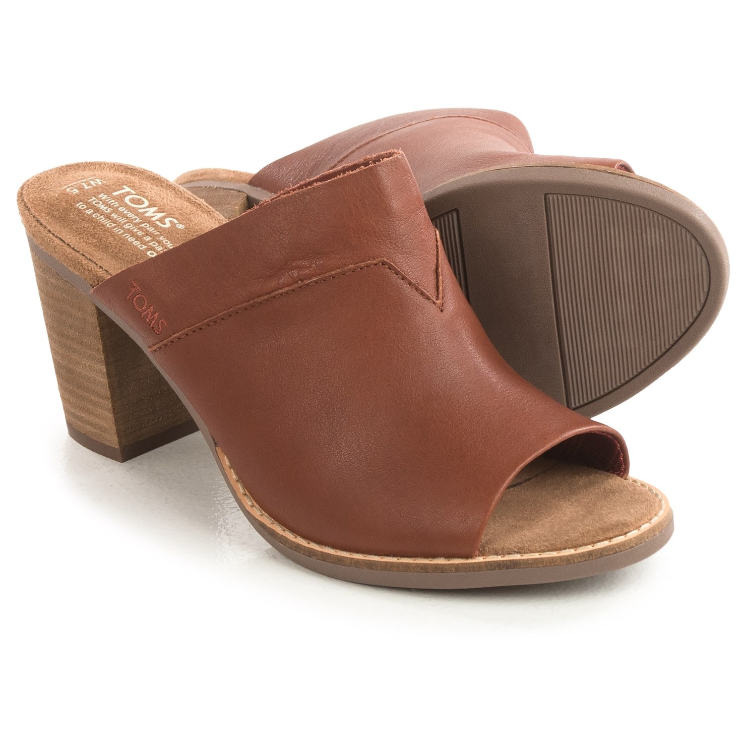 TOMS Majorica Perforated Suede Mules - Peep Toe (For Women)