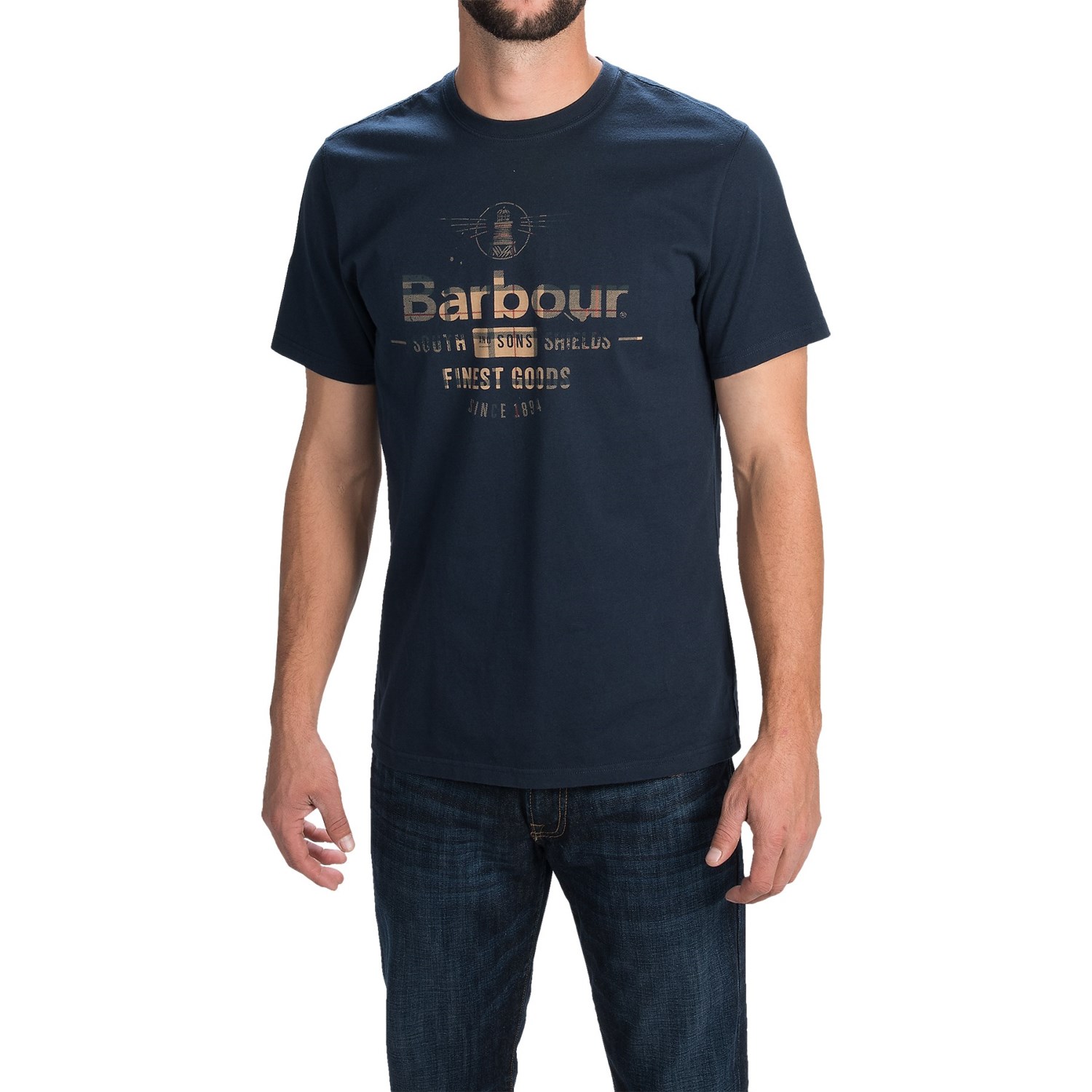 Barbour Printed Cotton Knit T-Shirt - Short Sleeve (For Men)