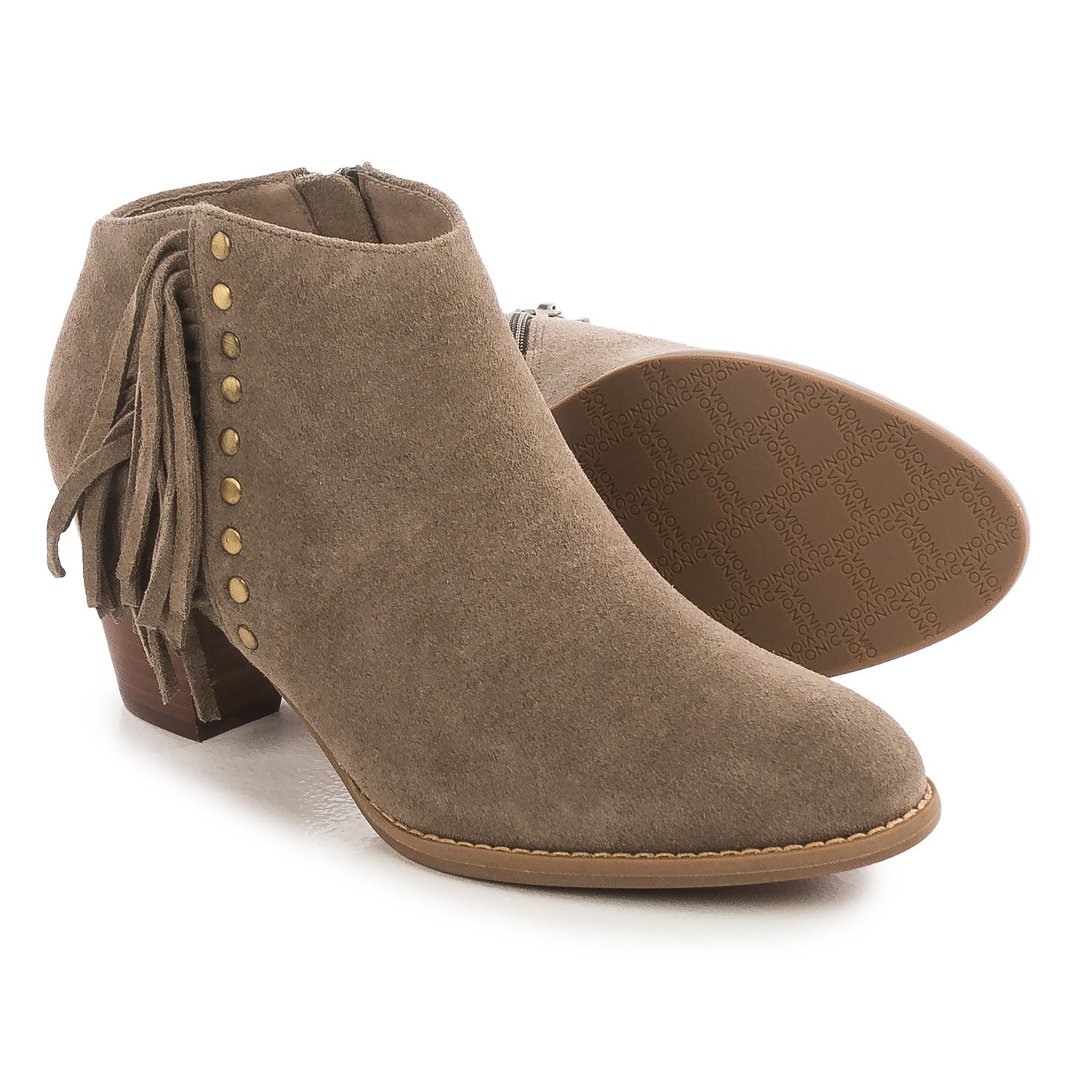 Vionic with Orthaheel Technology Faros Fringed Ankle Boots - Suede (For Women)