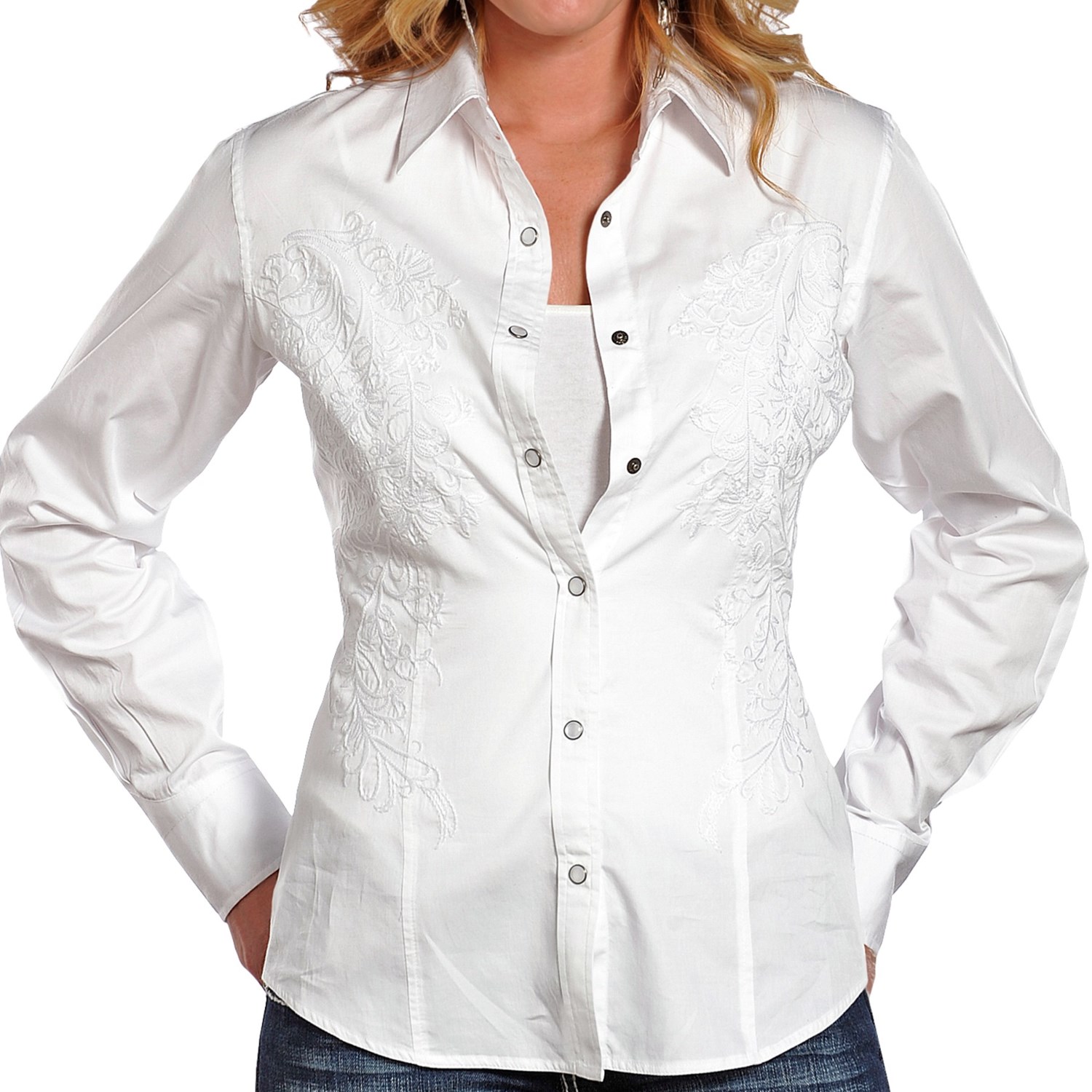 Panhandle Slim 90 Proof Embroidered Sateen Shirt - Long Sleeve (For Women)