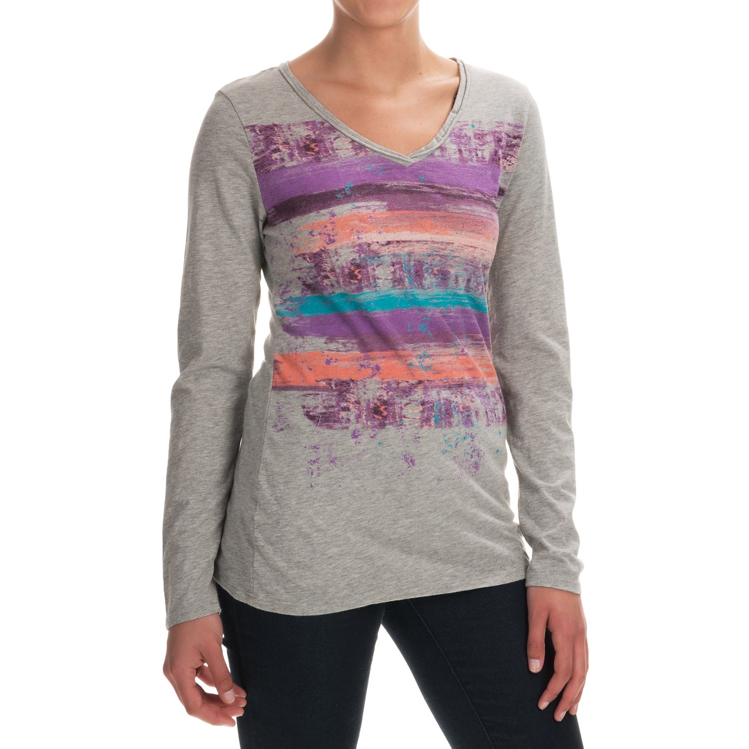 Graphic T-Shirt - Cotton Jersey, Long Sleeve (For Women)