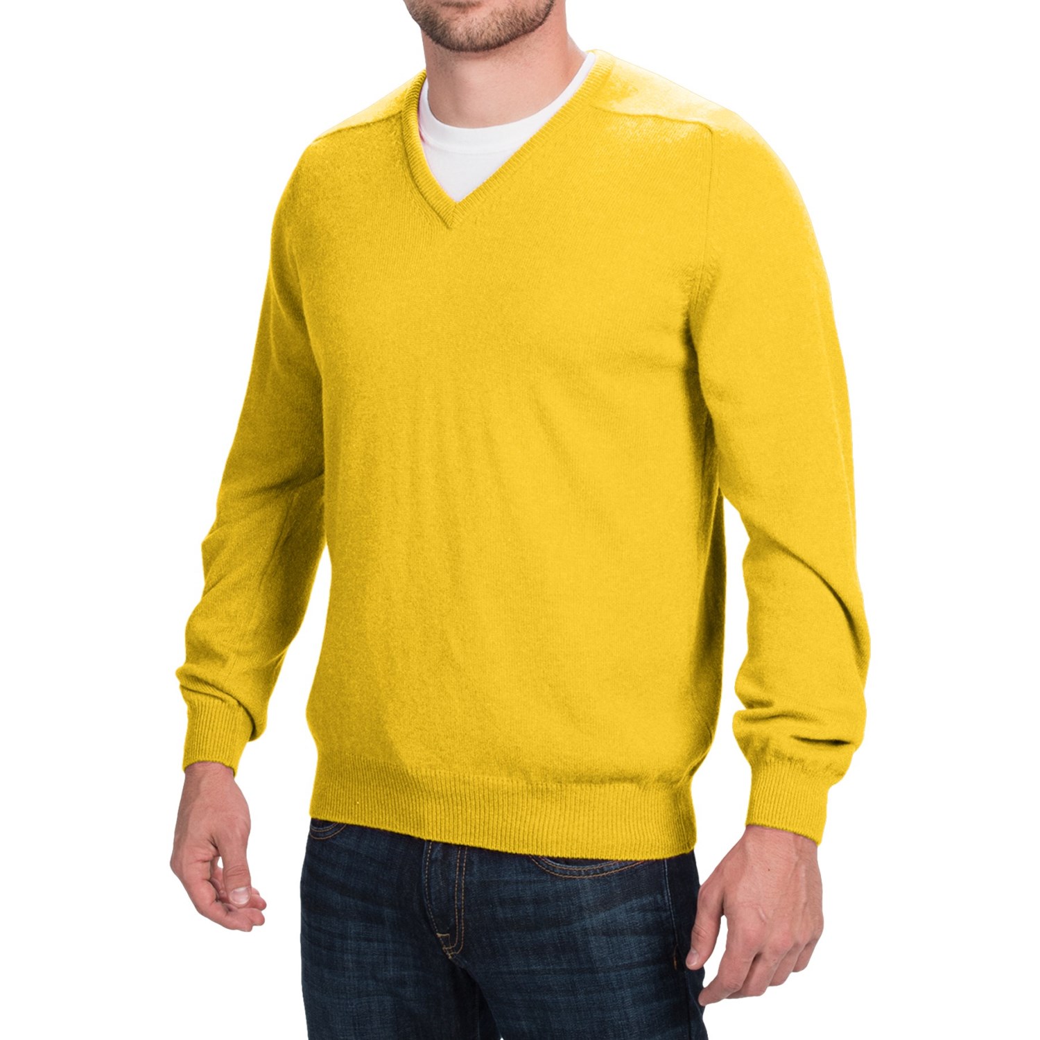 Johnstons of Elgin Scottish Cashmere Sweater - V-Neck (For Men)