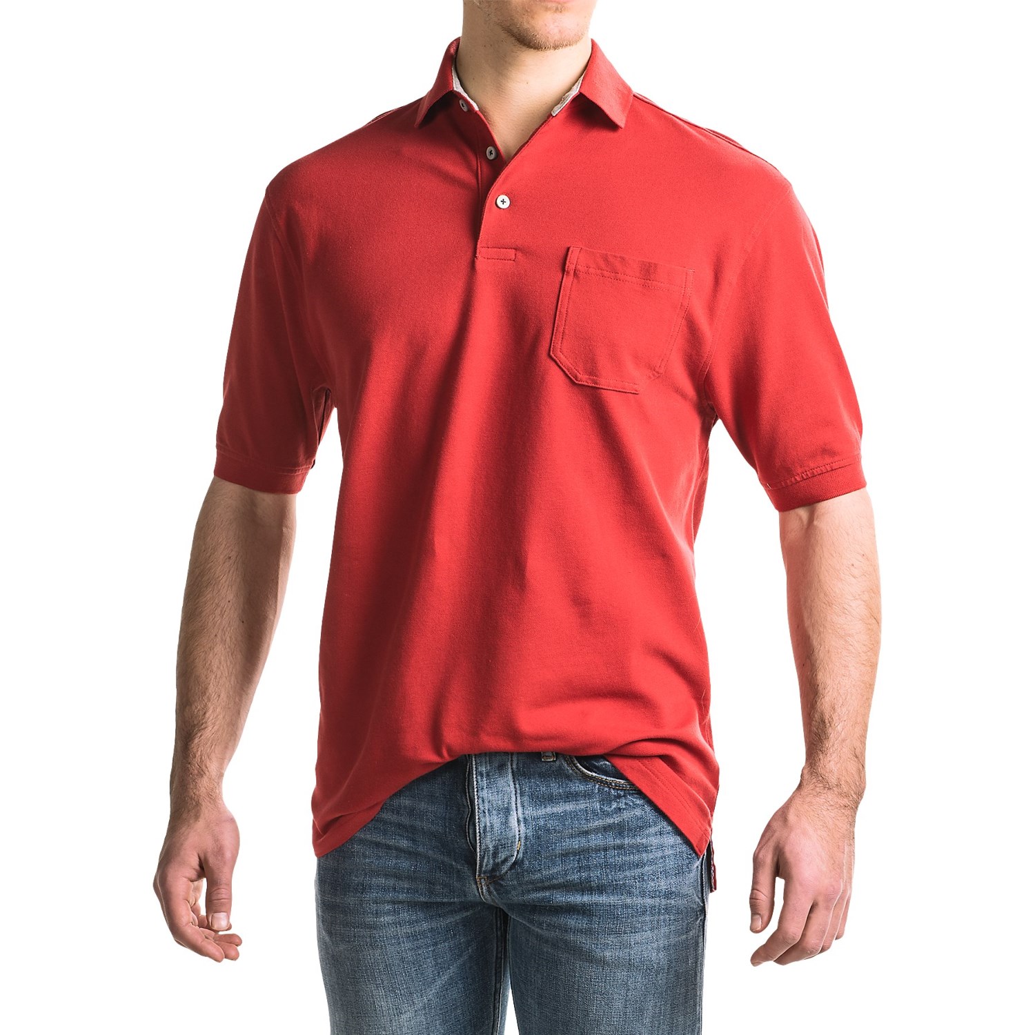 Viyella Stretch Pique Polo Shirt - Short Sleeve (For Men)