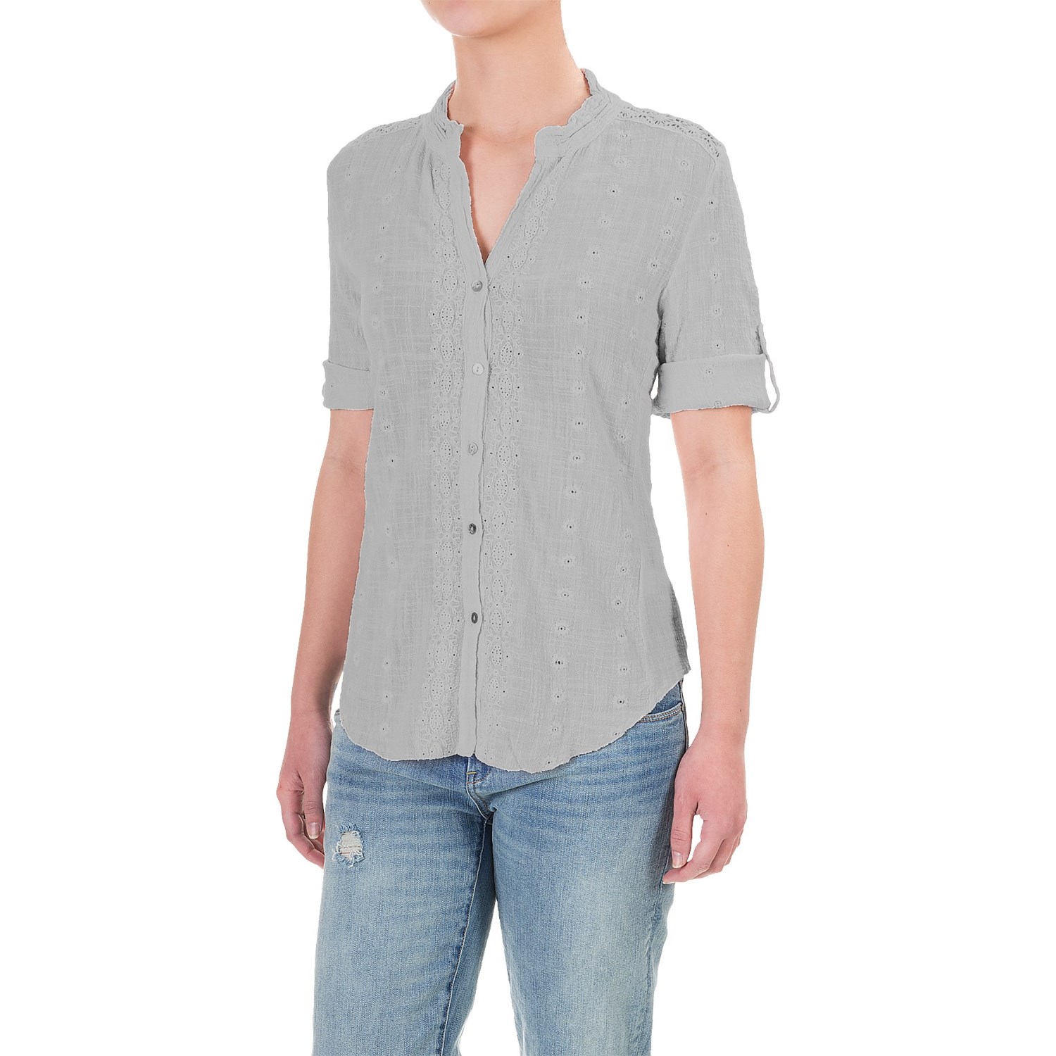 dylan Hatch Embroidered Shirt - 3/4 Sleeve (For Women)