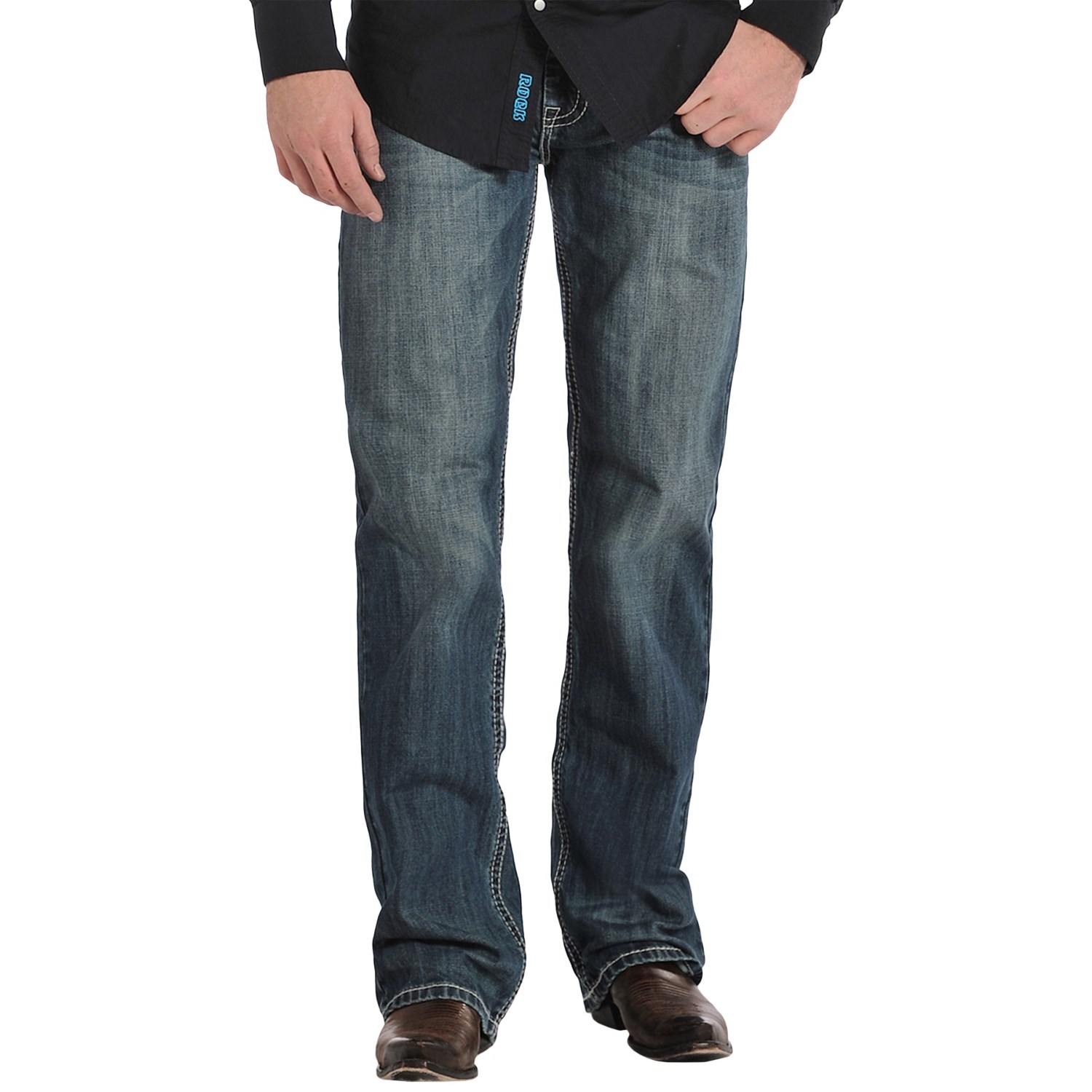 Rock & Roll Cowboy Double Barrel Wide-V Jeans - Straight Leg, Relaxed Fit (For Men)