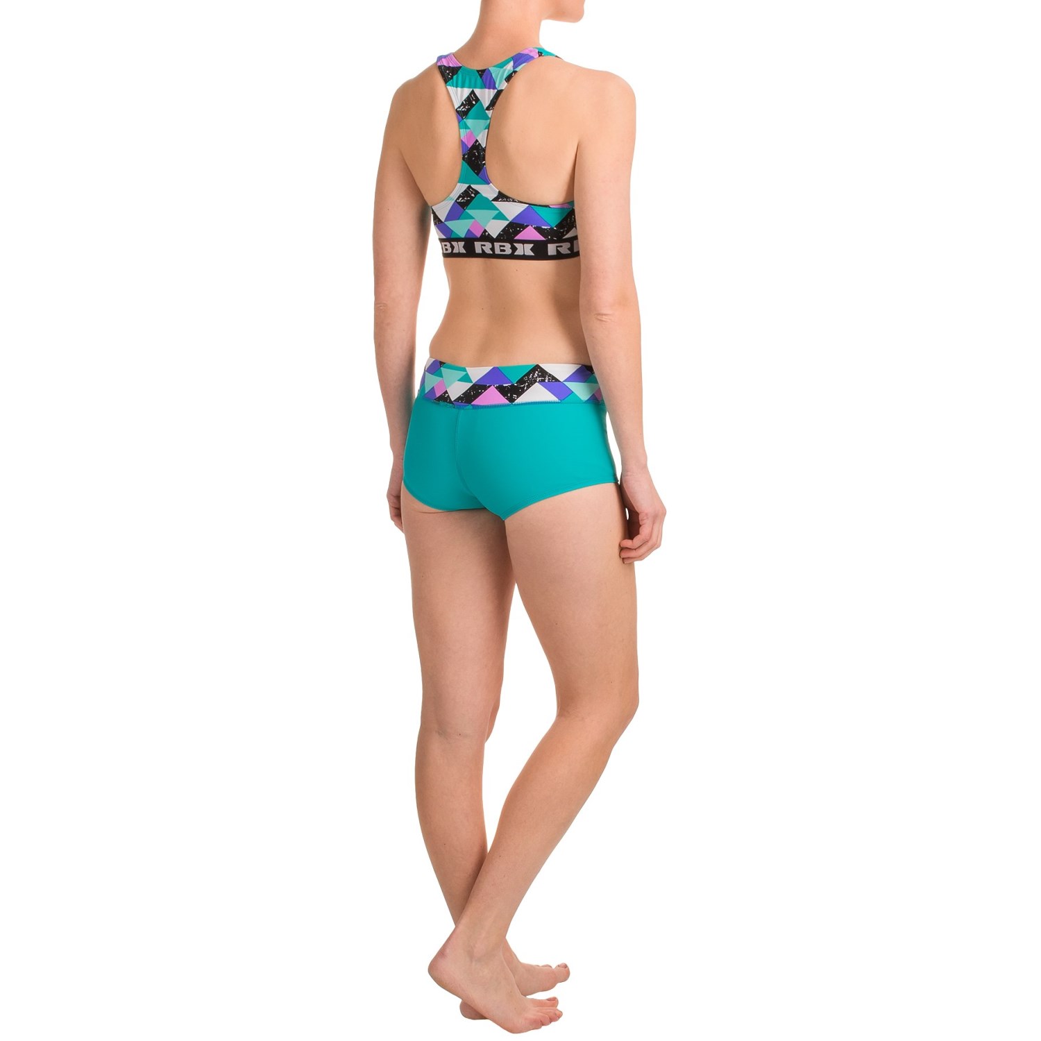 RBX Geo-Print Banded Bikini Top - Racerback, Removable Cups (For Women)