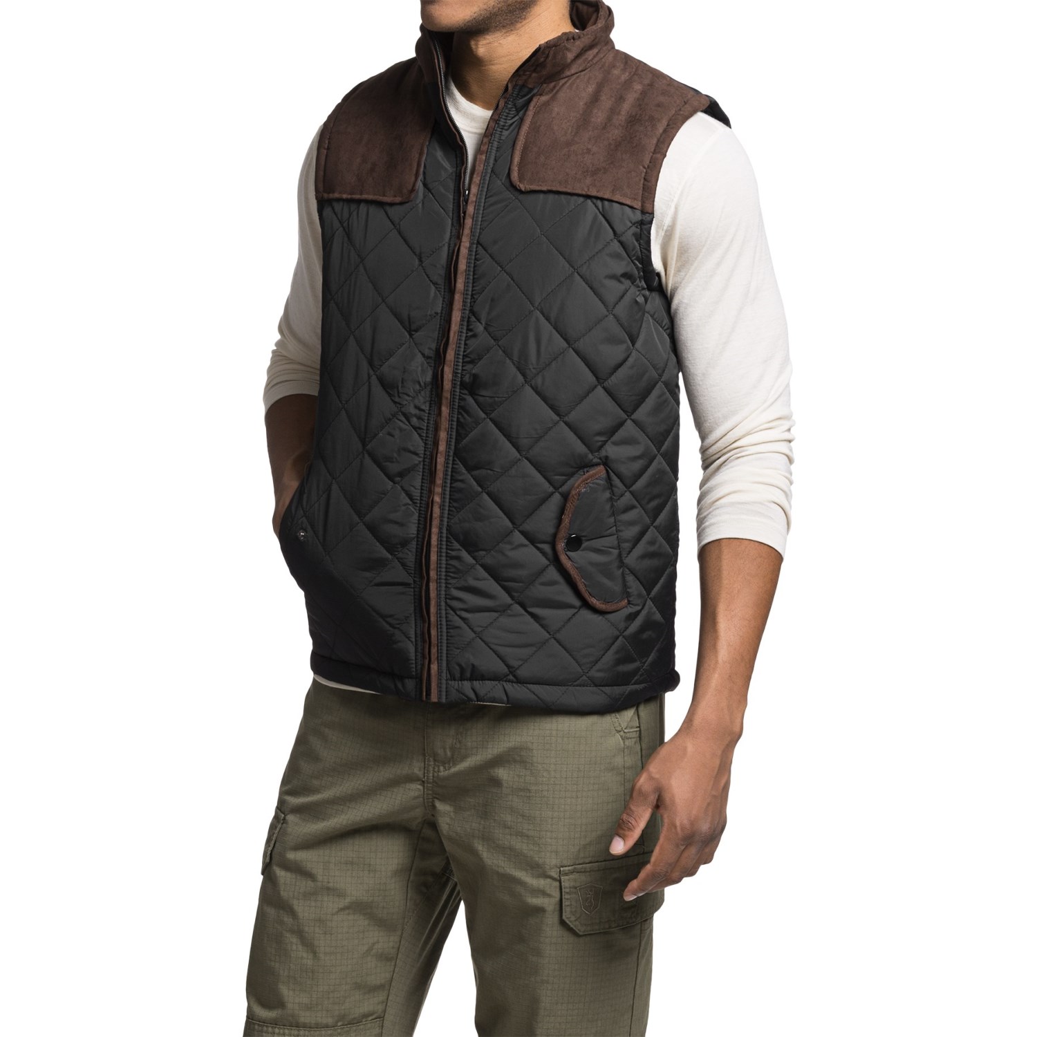 Two-Tone Quilted Vest (For Men)