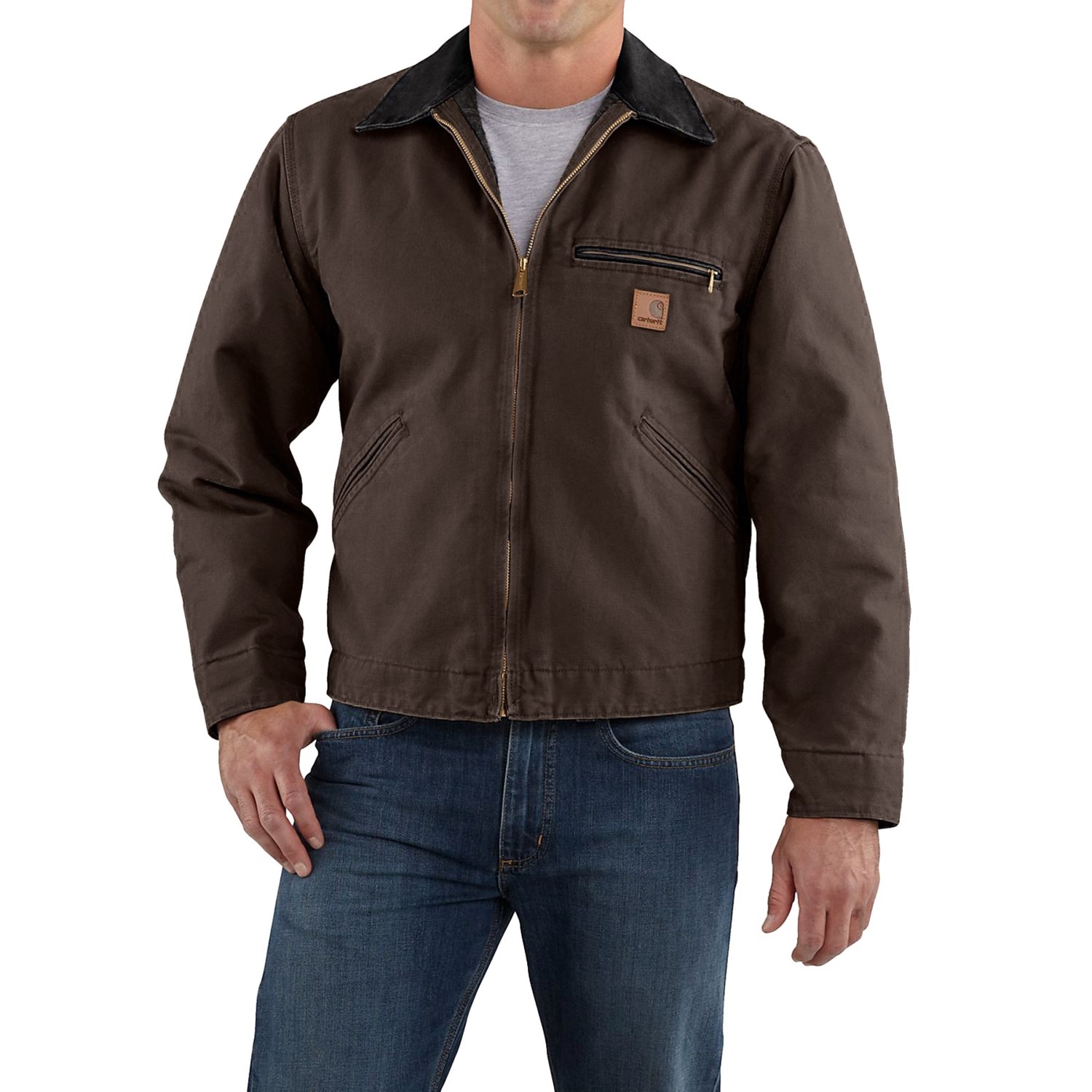 Carhartt Sandstone Detroit Jacket - Blanket Lined, Factory Seconds (For Tall Men)