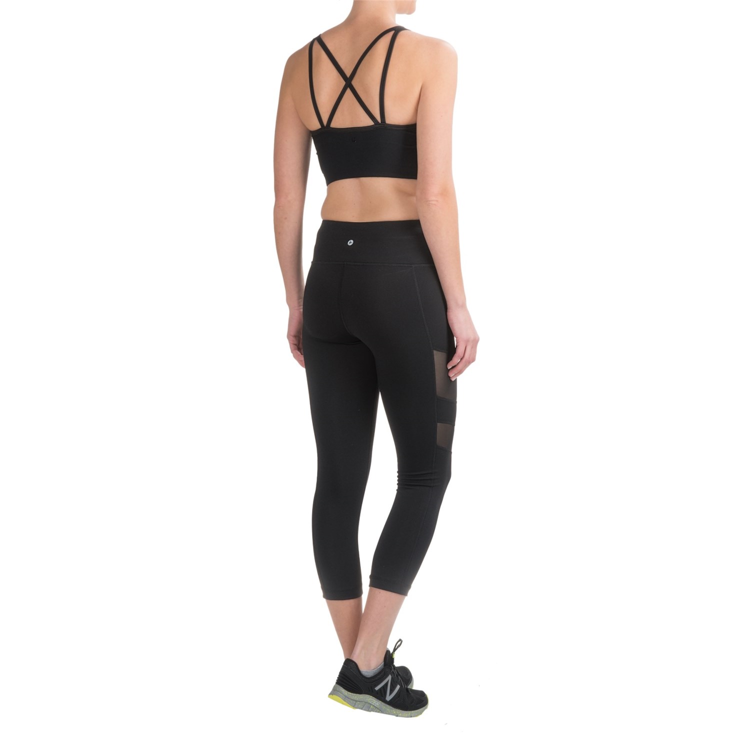 90 Degree by Reflex High-Waist Active Mesh Running Capris (For Women)