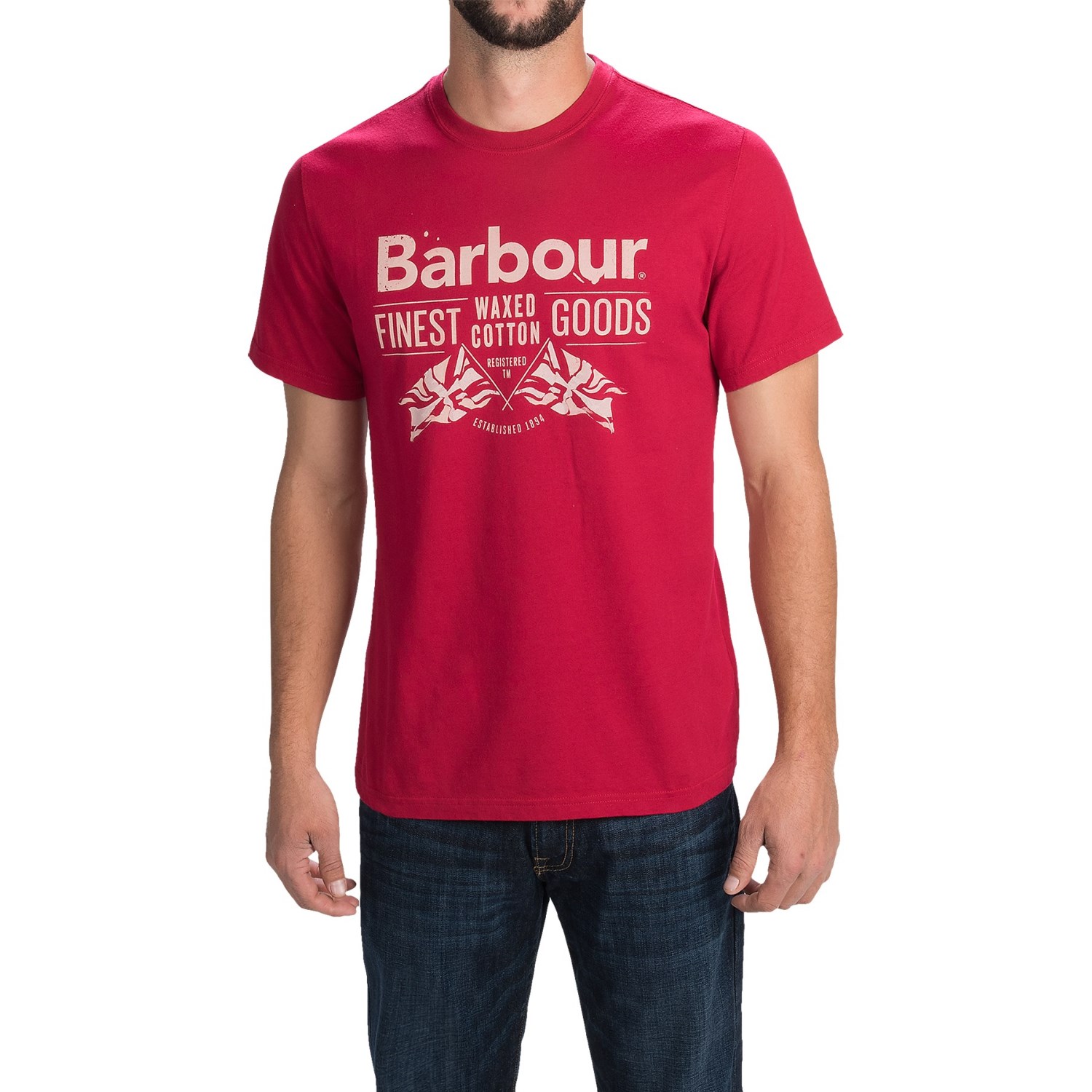 Barbour Printed Cotton Knit T-Shirt - Short Sleeve (For Men)