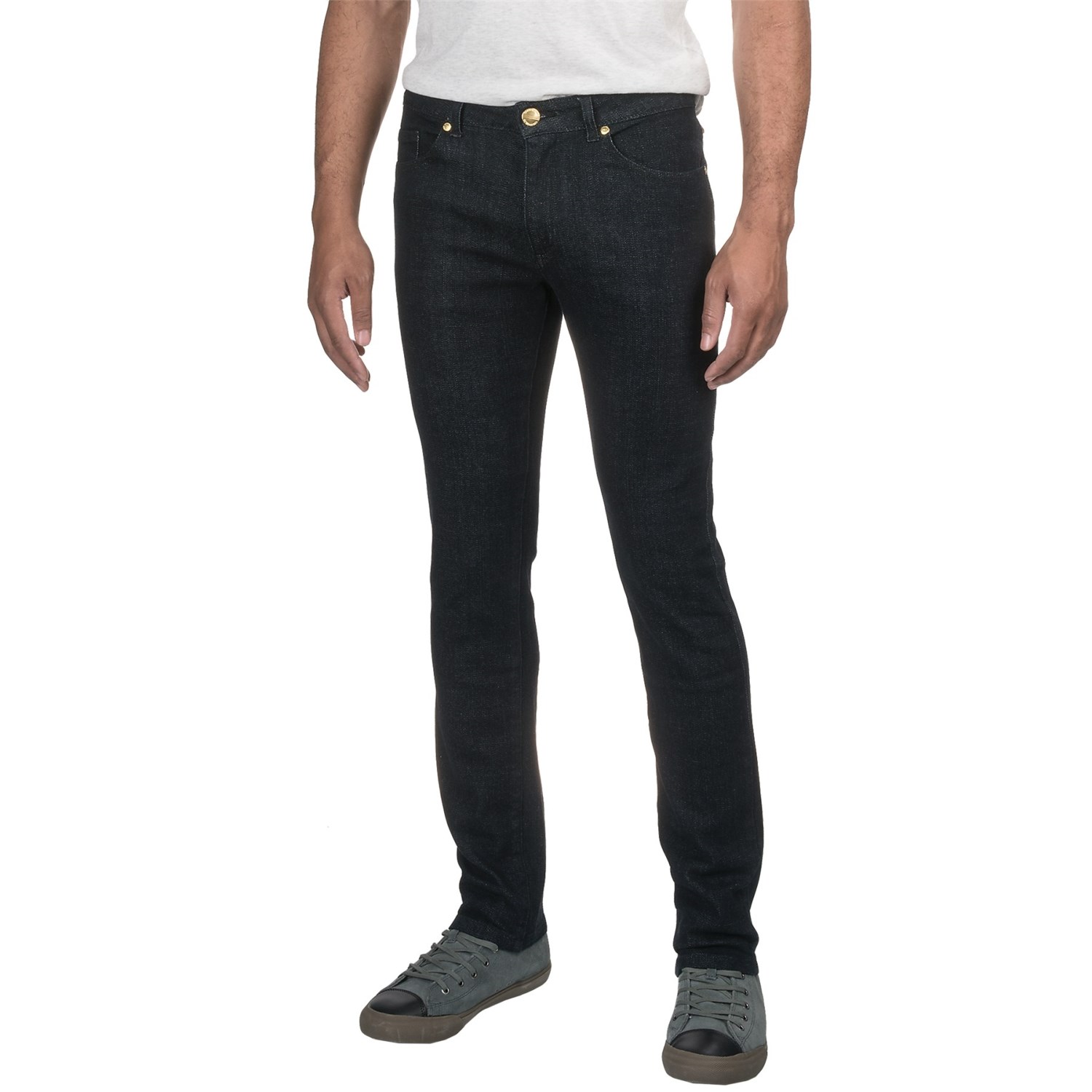 Washed Stretch Denim Jeans - Straight Leg (For Men)