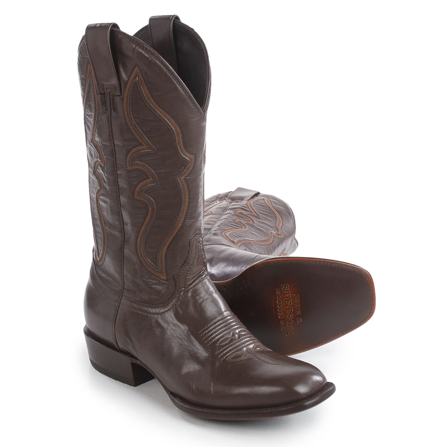 Stetson Boone Calfskin Cowboy Boots - Square Toe (For Men)