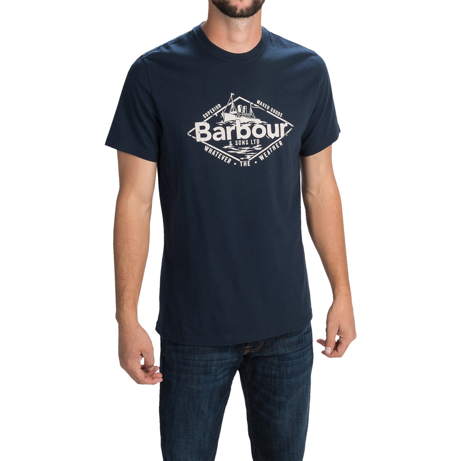 Barbour Printed Cotton Knit T-Shirt - Short Sleeve (For Men)