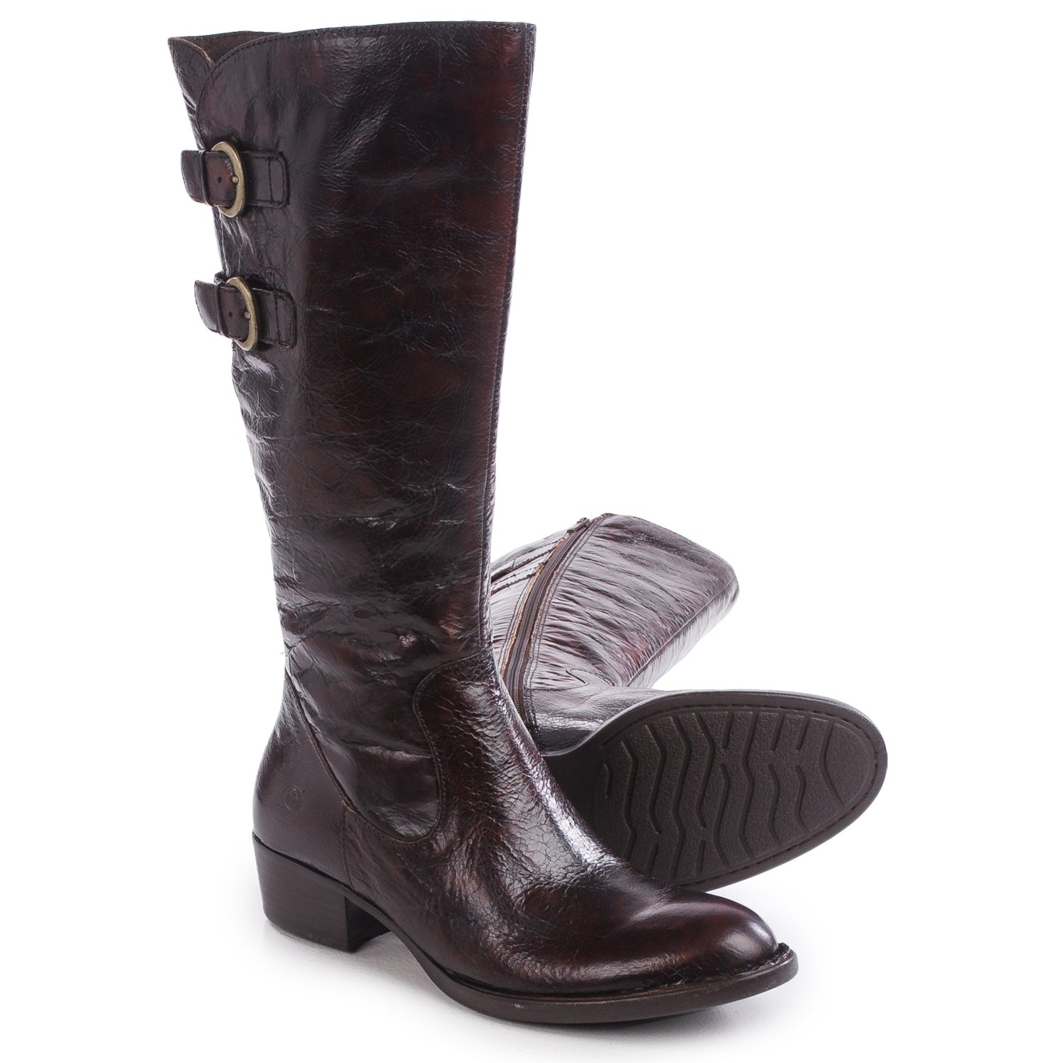 Born Berry Leather Riding Boots (For Women)