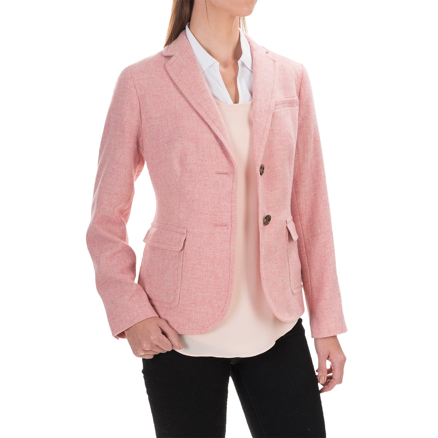 Herringbone Wool Blend Blazer (For Women)