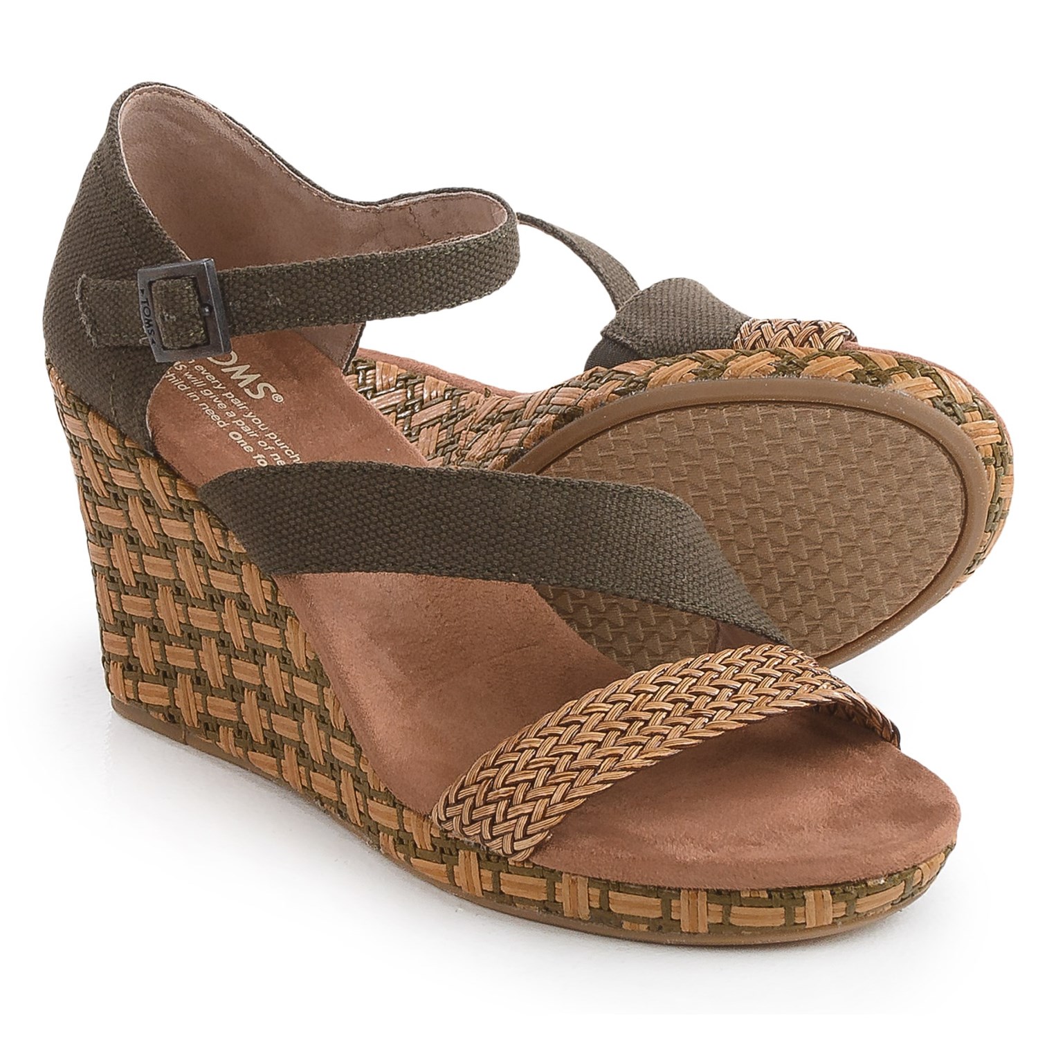 TOMS Clarissa Wrapped Wedge Sandals (For Women)