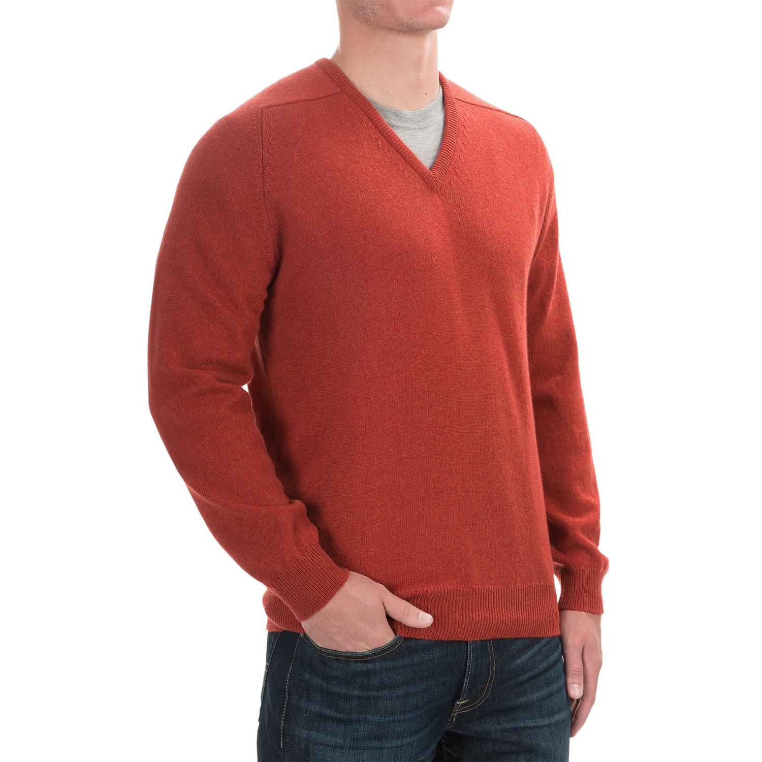 Johnstons of Elgin Scottish Cashmere Sweater - V-Neck (For Men)