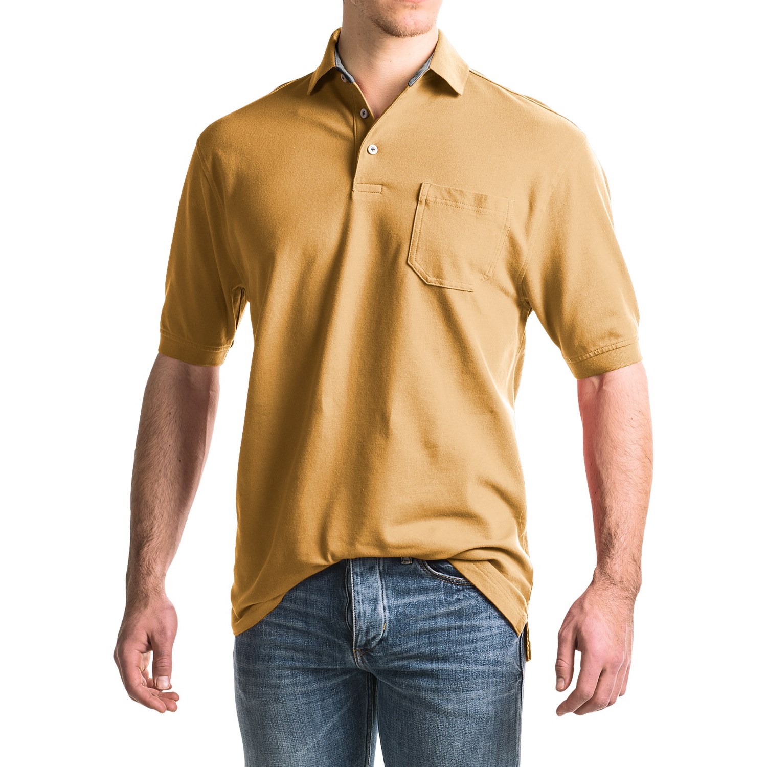 Viyella Stretch Pique Polo Shirt - Short Sleeve (For Men)