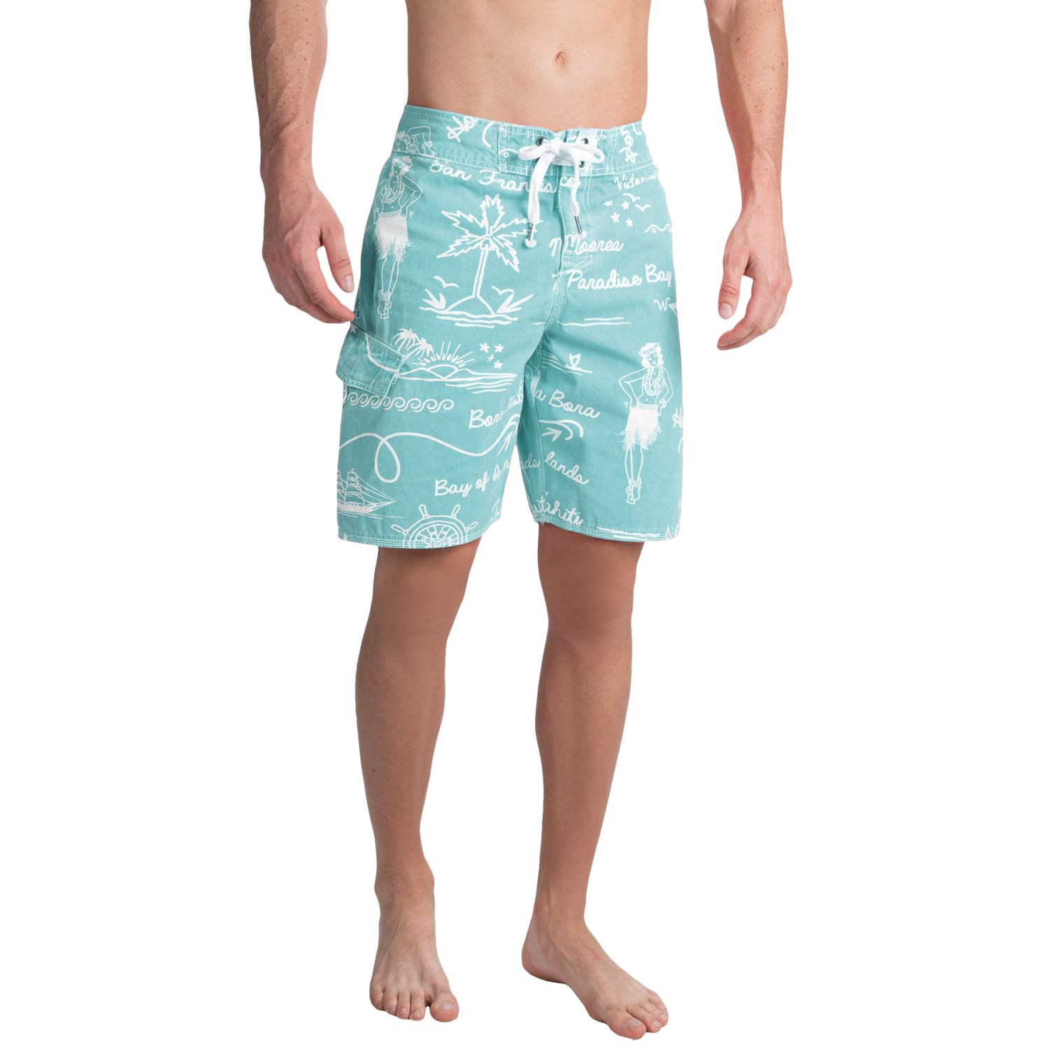 True Grit Waterman Hula Girl Boardshorts (For Men)