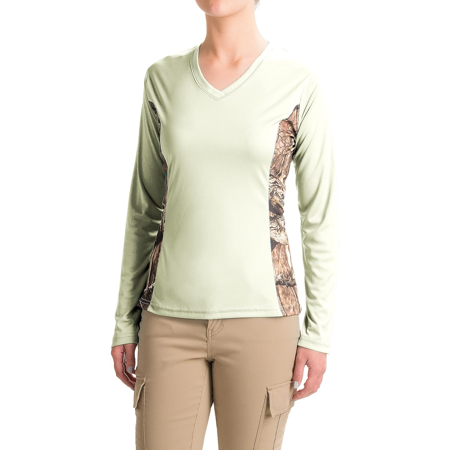 Bimini Bay Camo T-Shirt - UPF 30, V-Neck, Long Sleeve (For Women)