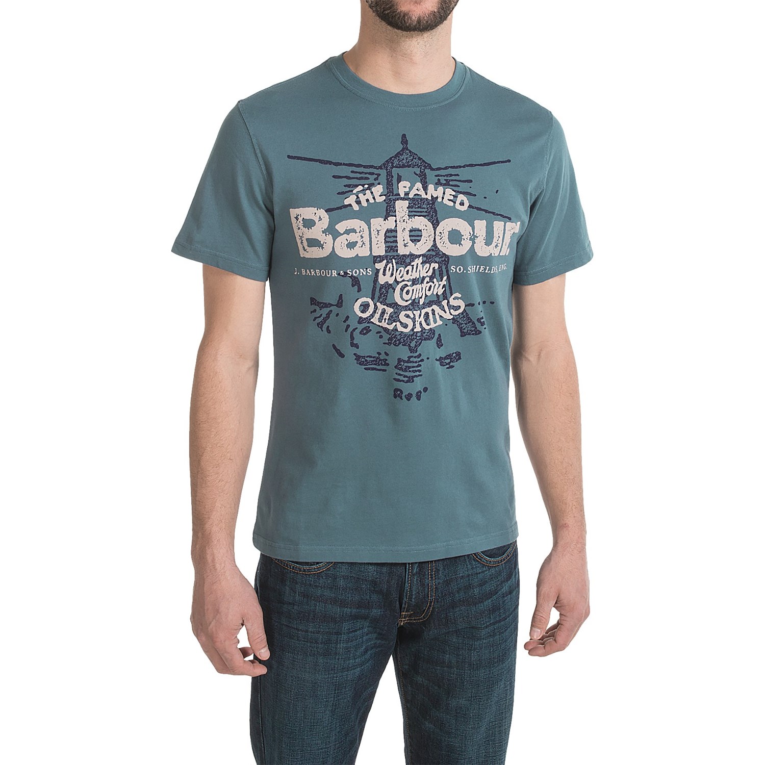 Barbour Printed Cotton Knit T-Shirt - Short Sleeve (For Men)