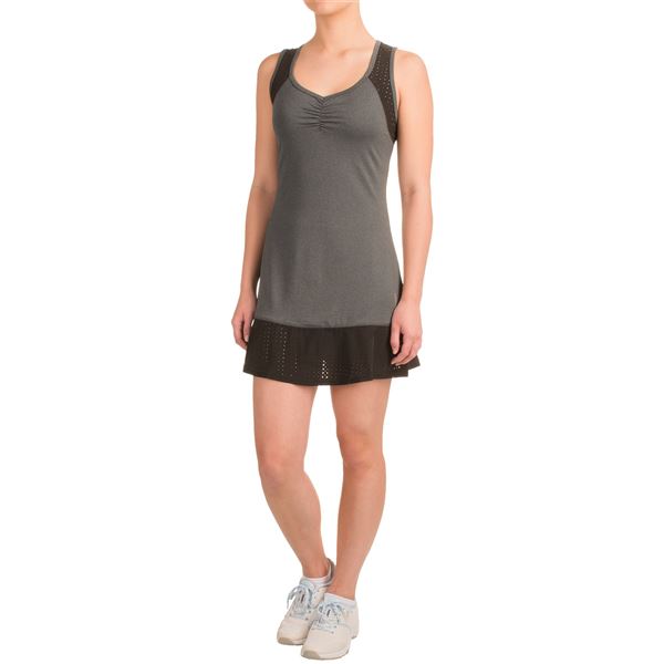 Head Perforated Combo Tank Dress -Sleeveless (For Women)