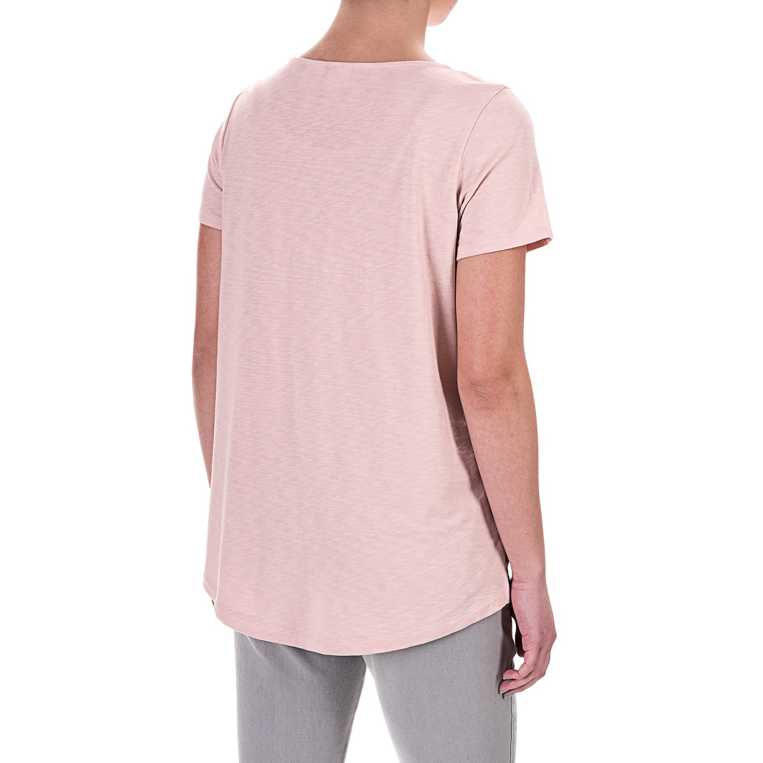 Lucy & Laurel High-Low Slub Jersey T-Shirt - Modal-Cotton, Short Sleeve (For Women)