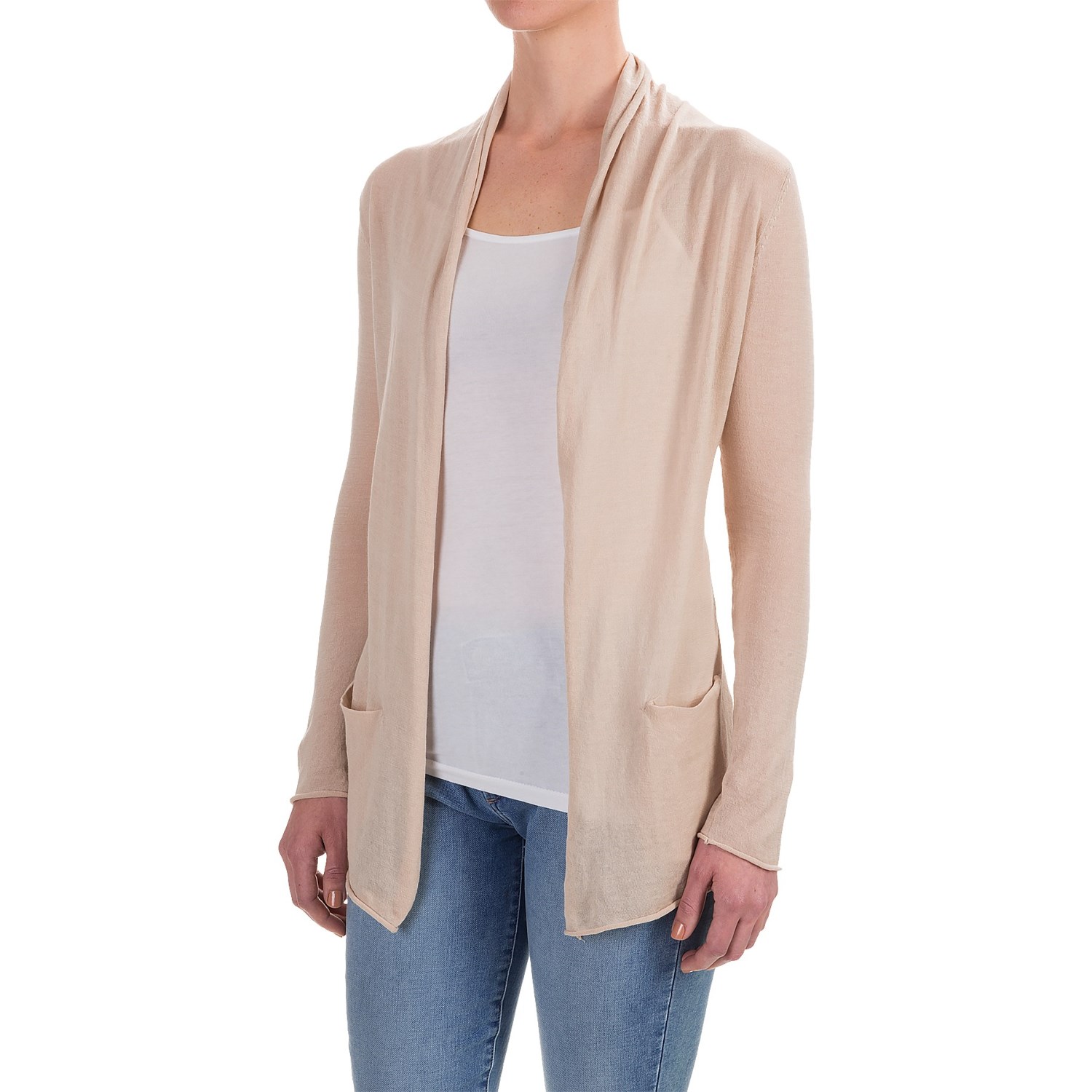 Workshop Republic Open-Front Cardigan Shirt - Long Sleeve (For Women)