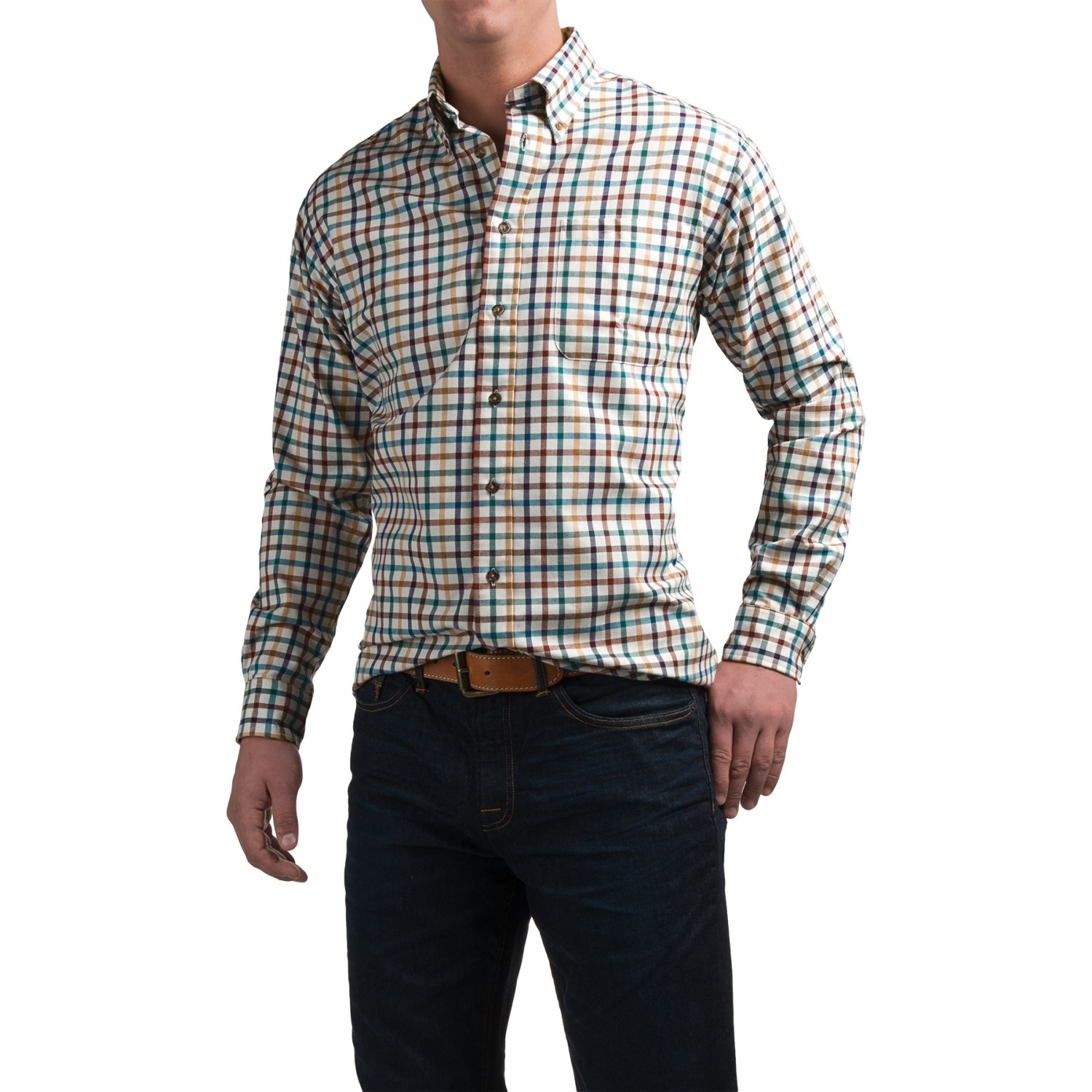 Viyella Plaid Sport Shirt - Cotton-Wool, Long Sleeve (For Men)