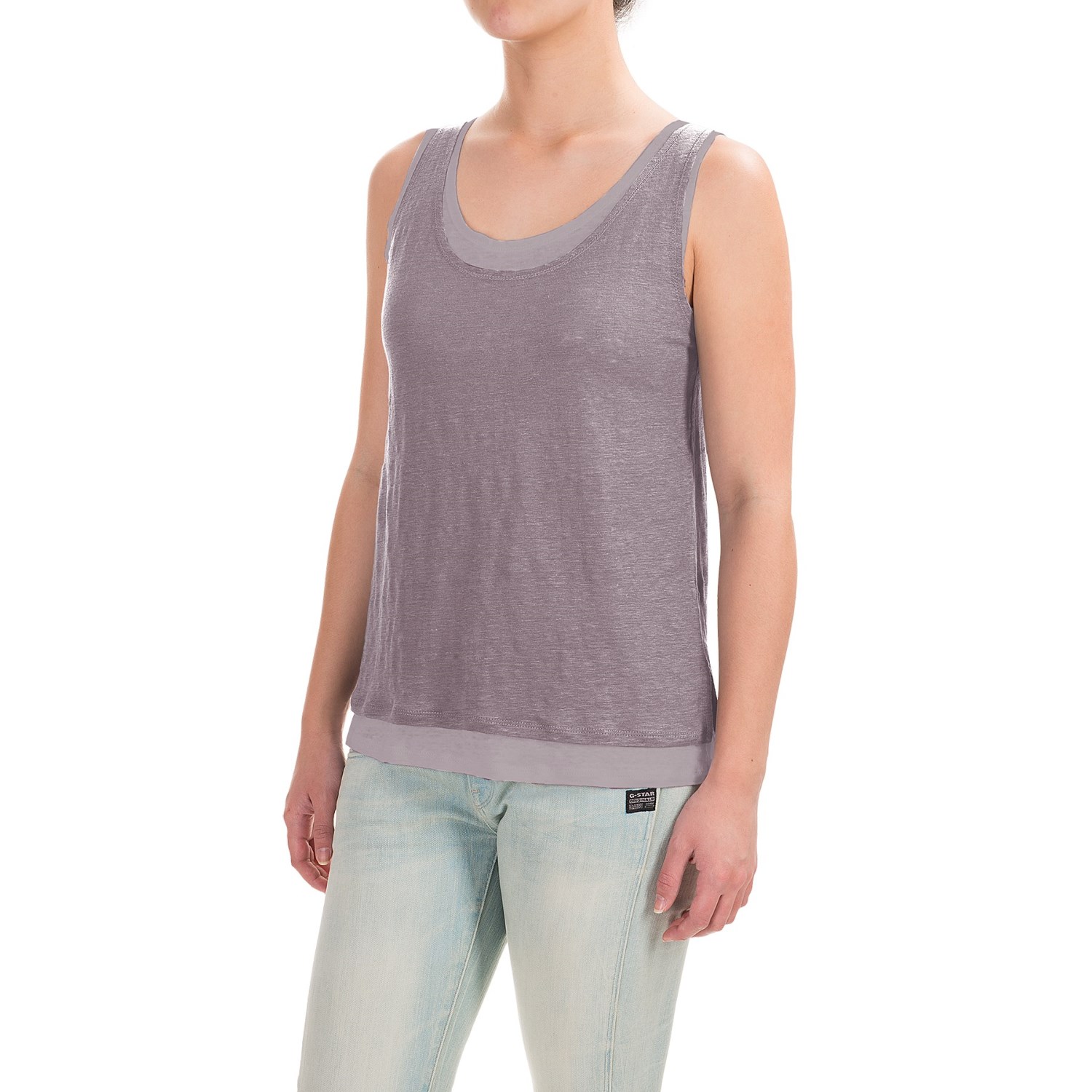 Lucy & Laurel Linen Double-Layer Tank Top (For Women)