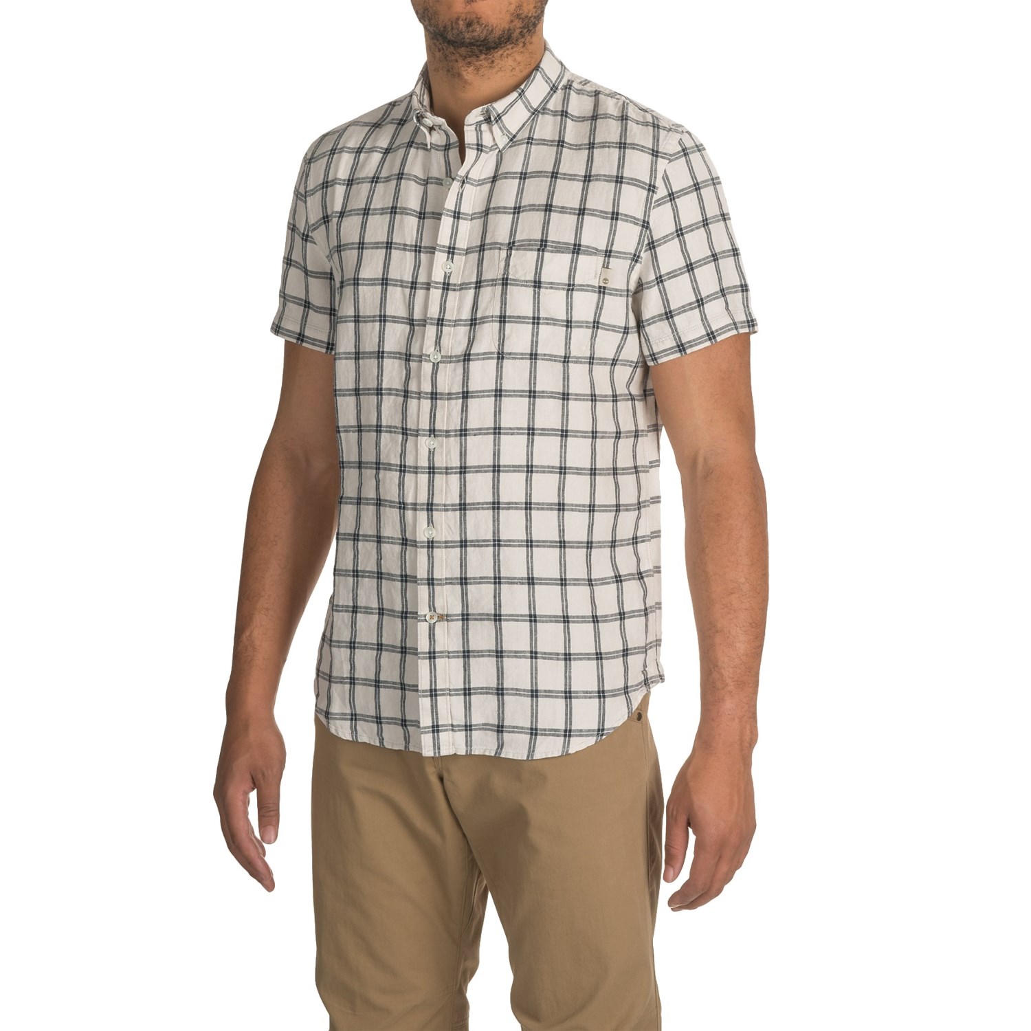 Timberland Linen Cargo Shirt - Short Sleeve (For Men)