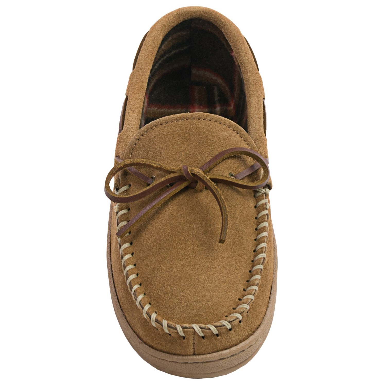 Clarks Plaid Suede Moccasins - Fleece Lined (For Men)