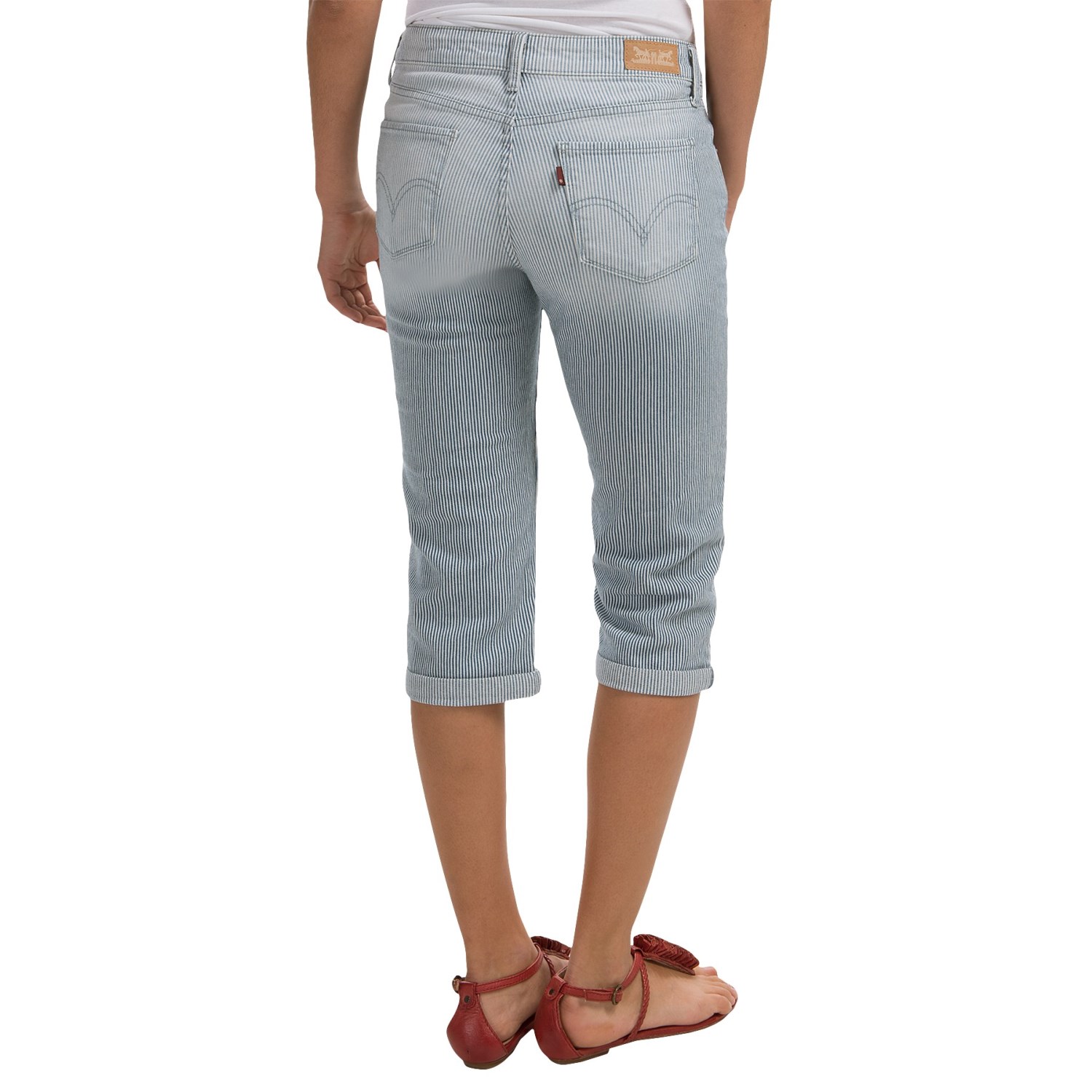 Cuffed Capris - Stretch Cotton (For Women)