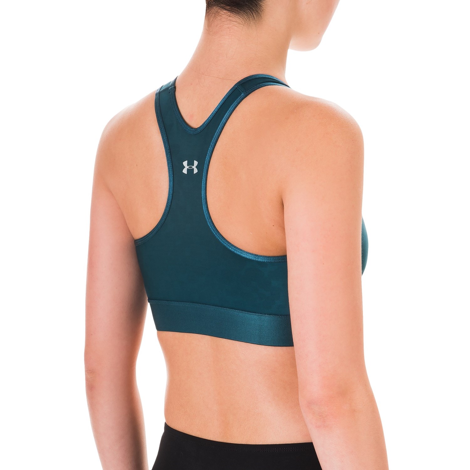 Under Armour Armour® Mid Embossed Racerback Sports Bra - Medium Impact (For Women)