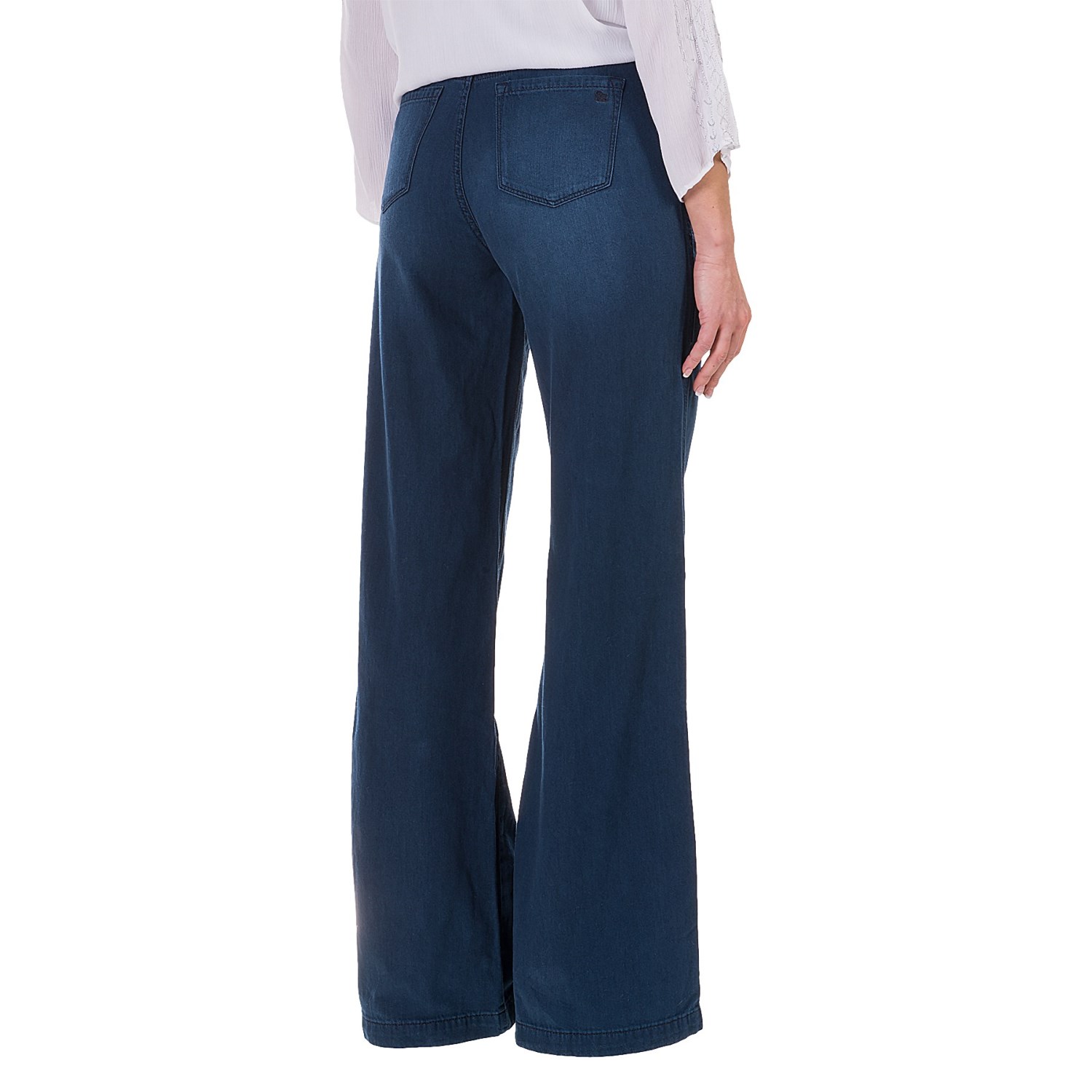 Wide-Leg Denim Pants - Cotton-Modal (For Women)