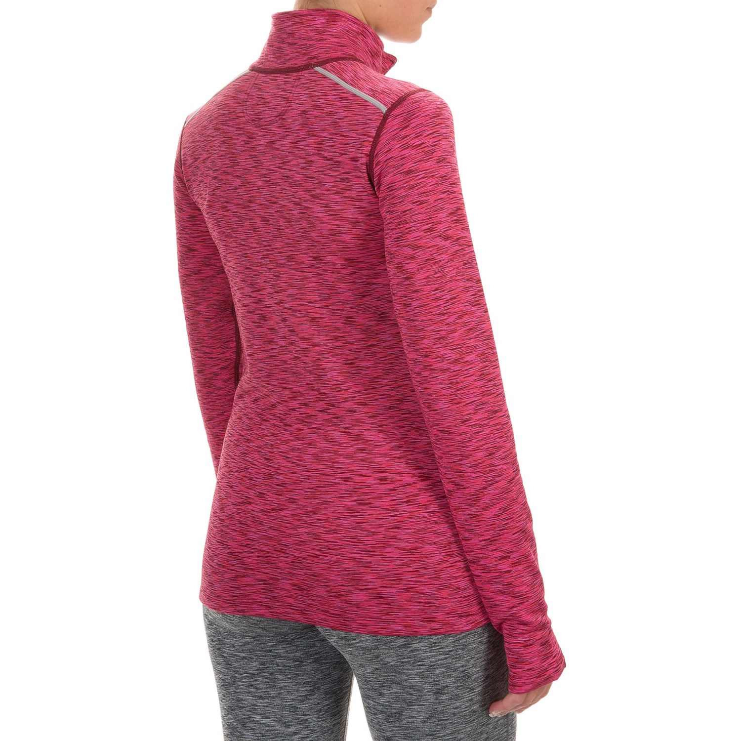 Terramar ClimaSense® Tri-Color Base Layer Top - UPF 50+, Zip Neck, Long Sleeve (For Women)