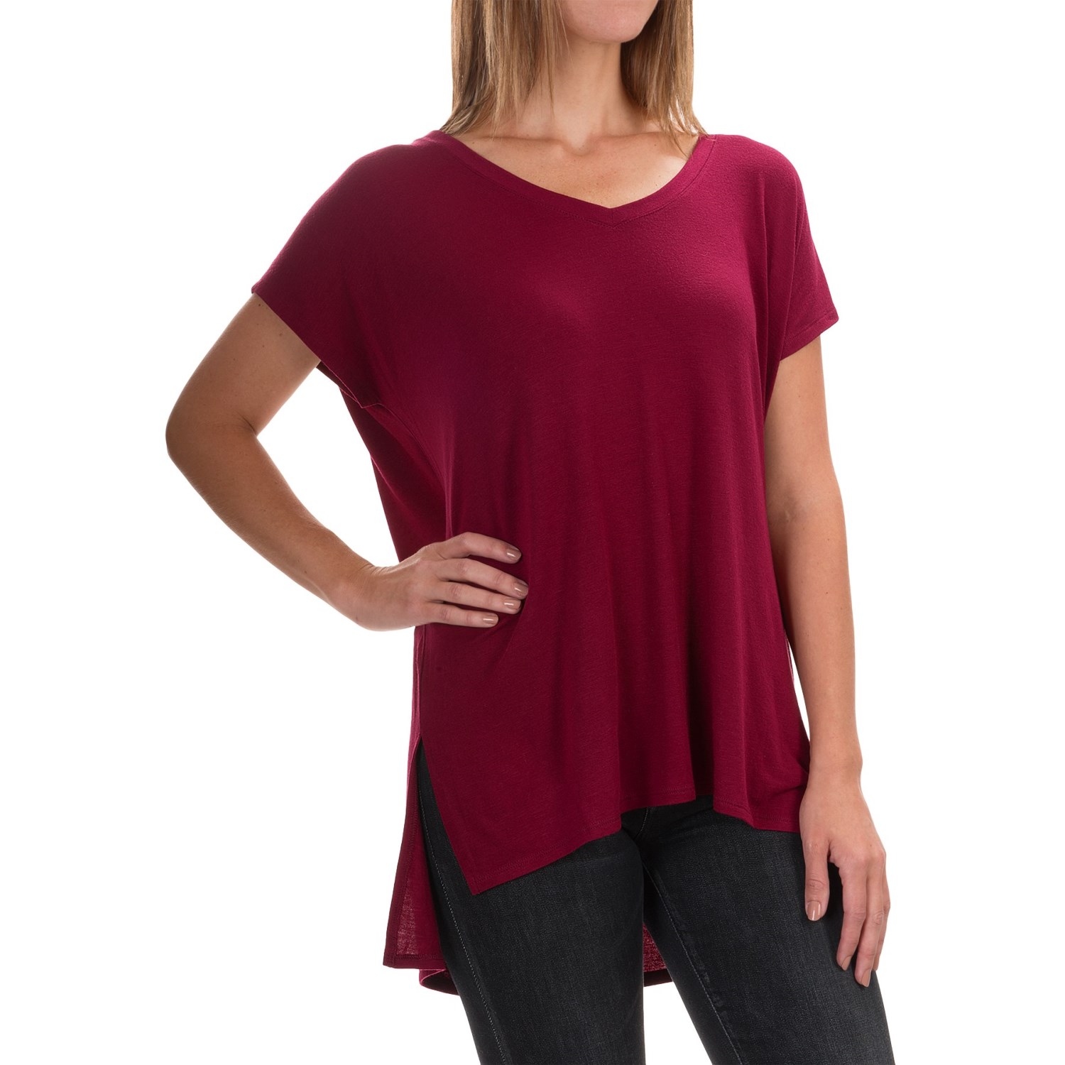 High-Low Shirt - Short Sleeve (For Women)