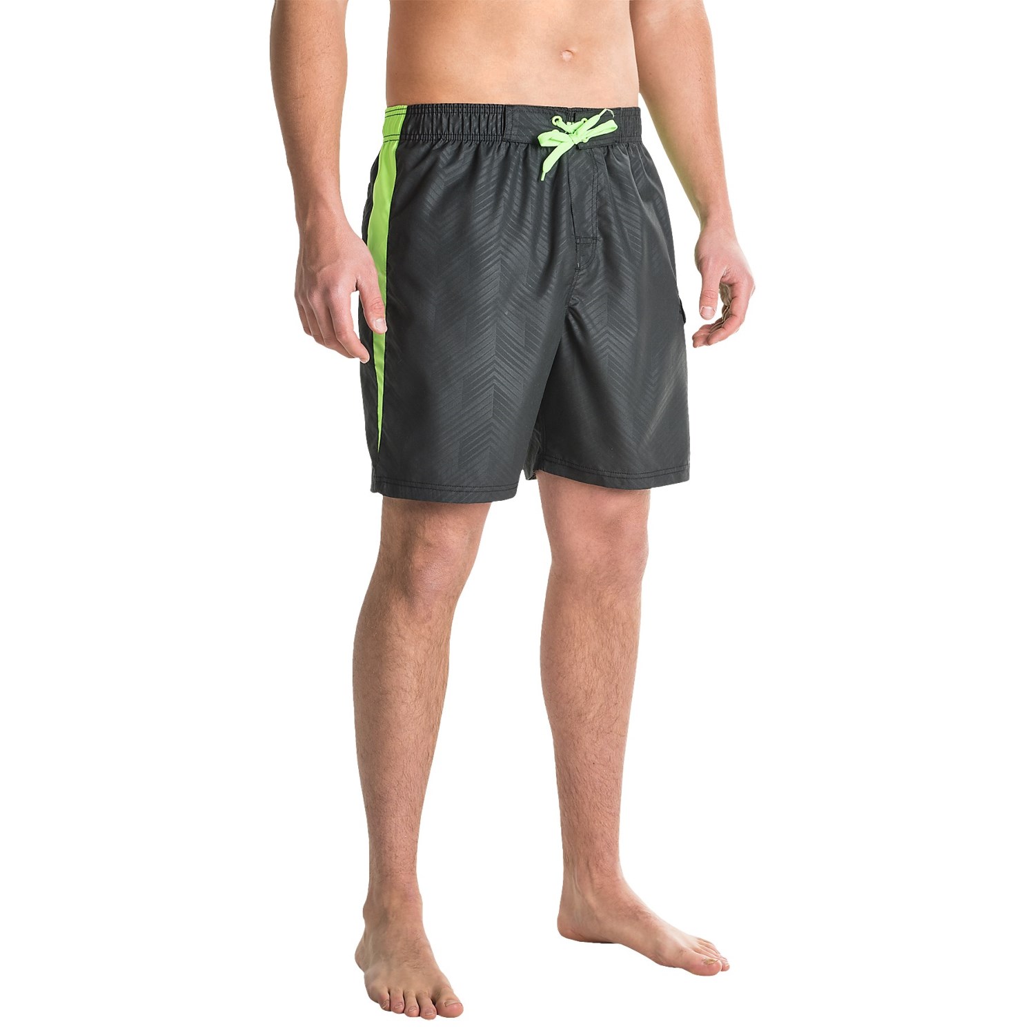 RBX Side Stripe Swim Trunks - Built-In Mesh Briefs (For Men)