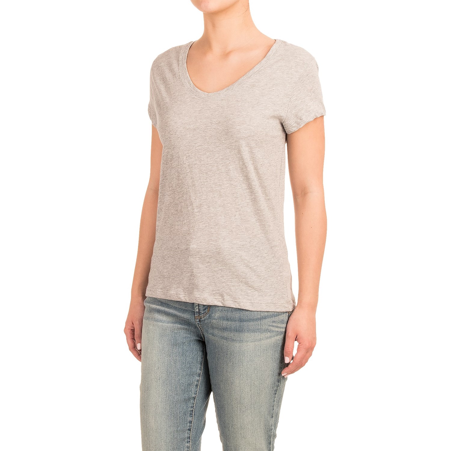 Stretch Cotton T-Shirt - Short Sleeve (For Women)