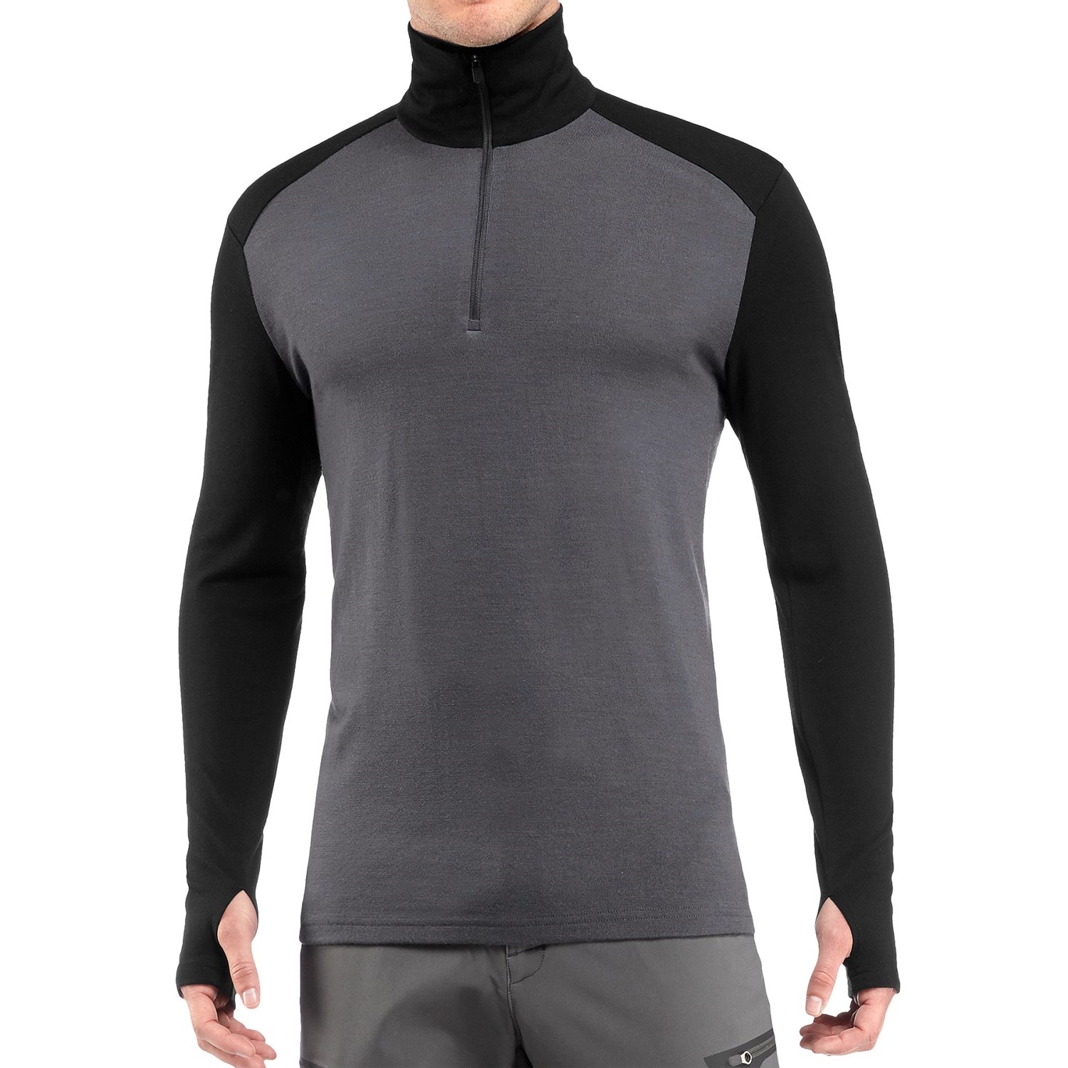 Icebreaker BodyFit 260 Tech Base Layer Zip Neck Top - UPF 30+, Merino Wool, Long Sleeve (For Men)