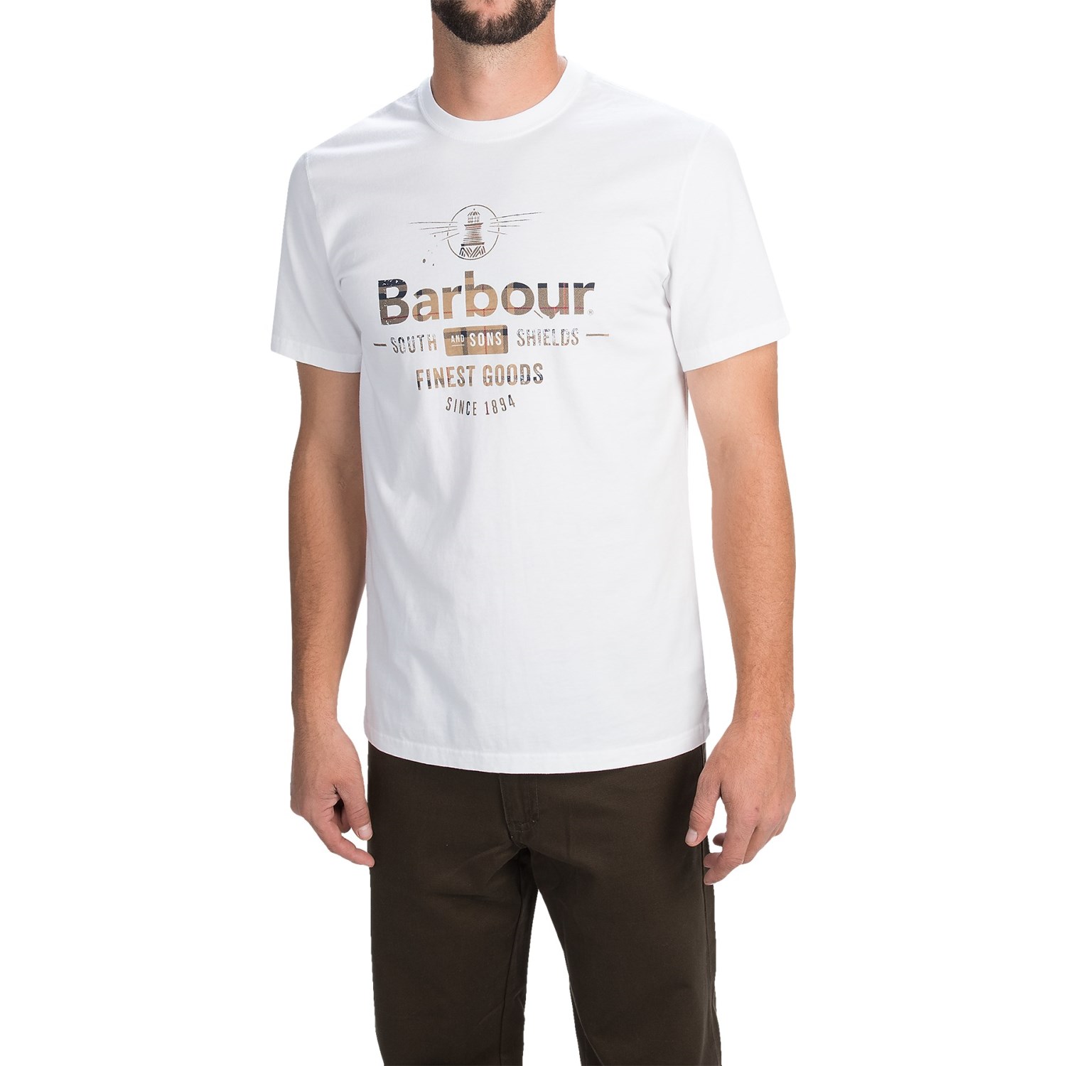 Barbour Printed Cotton Knit T-Shirt - Short Sleeve (For Men)