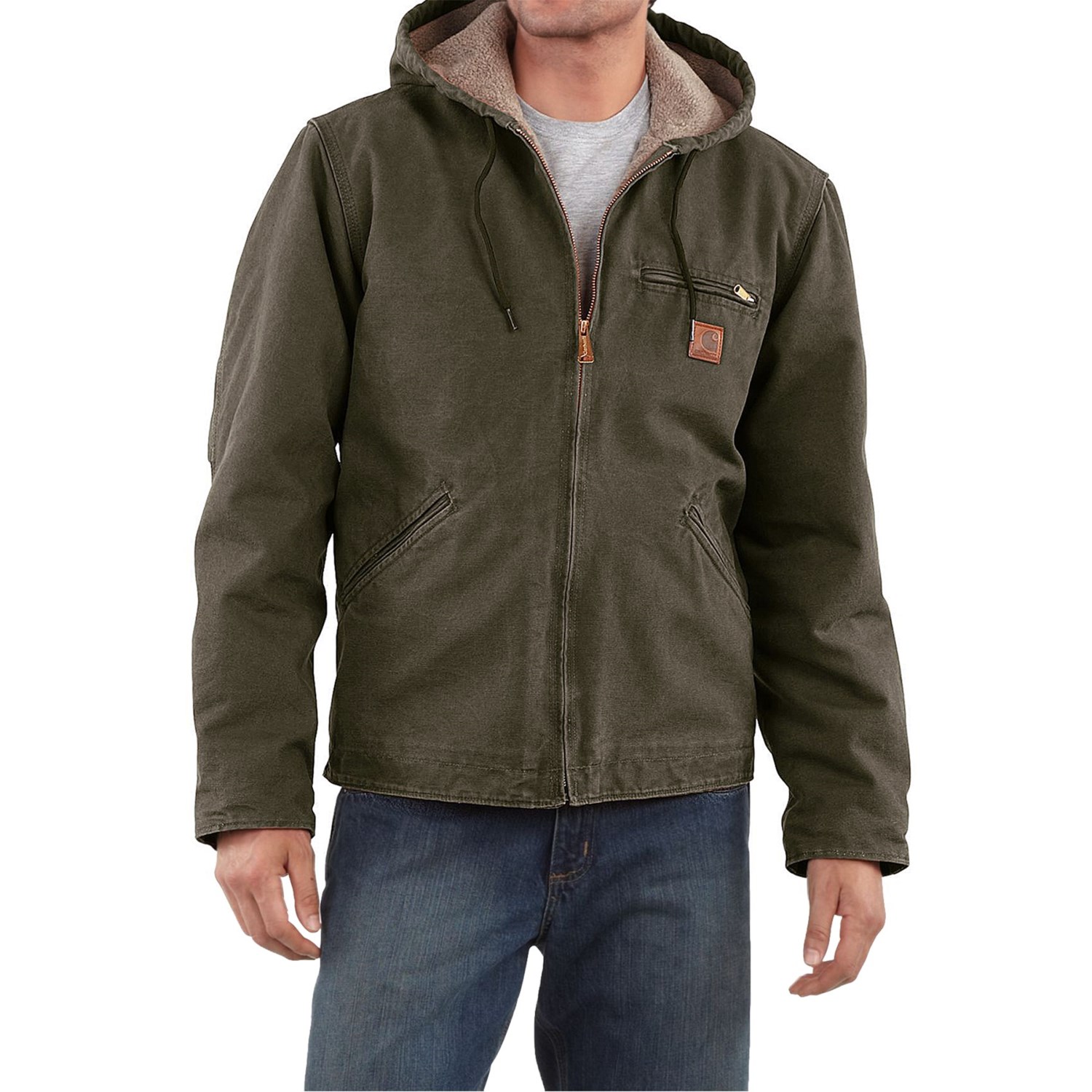 Carhartt Sandstone Sierra Jacket - Sherpa Lining, Factory Seconds (For Big Men)